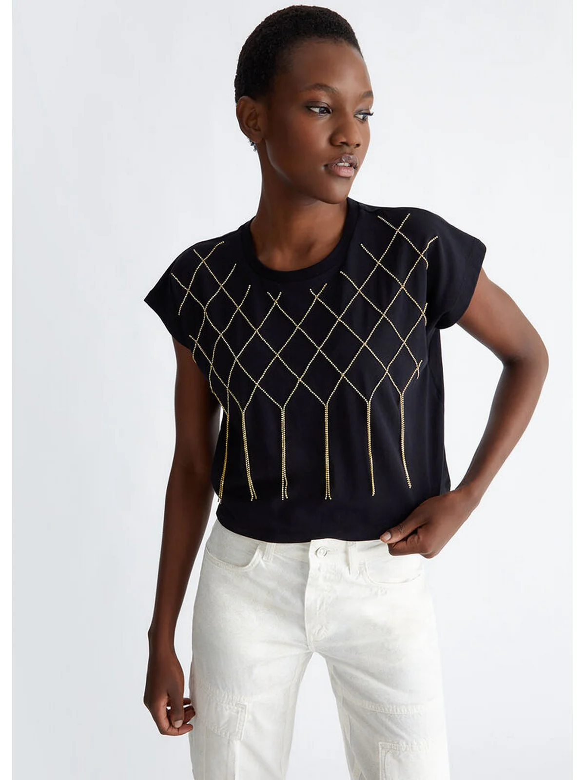 LIU JO BLACK T-Shirt e Polo Donna CA4444J5003 N9196 Nero - Image 2
