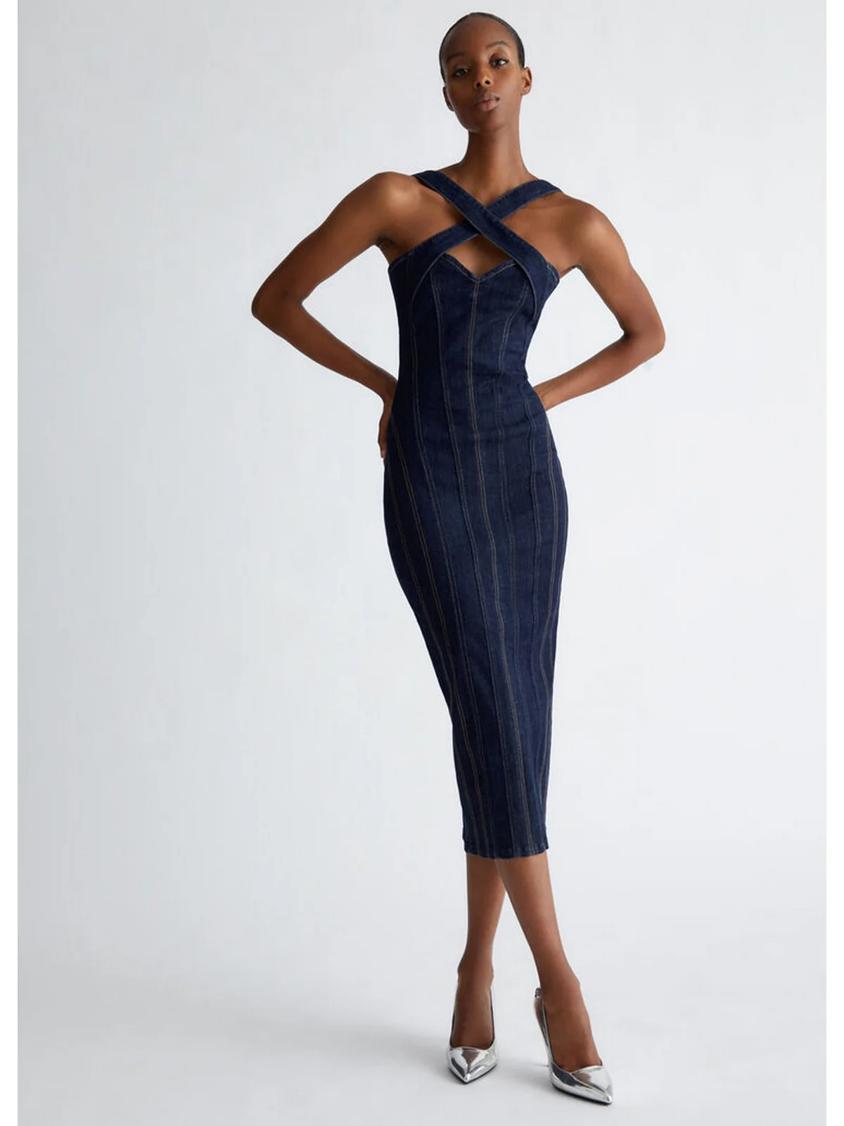 LIU JO BLUE DENIM Abito Donna  UF4156D4925 77000 Blu - Image 5