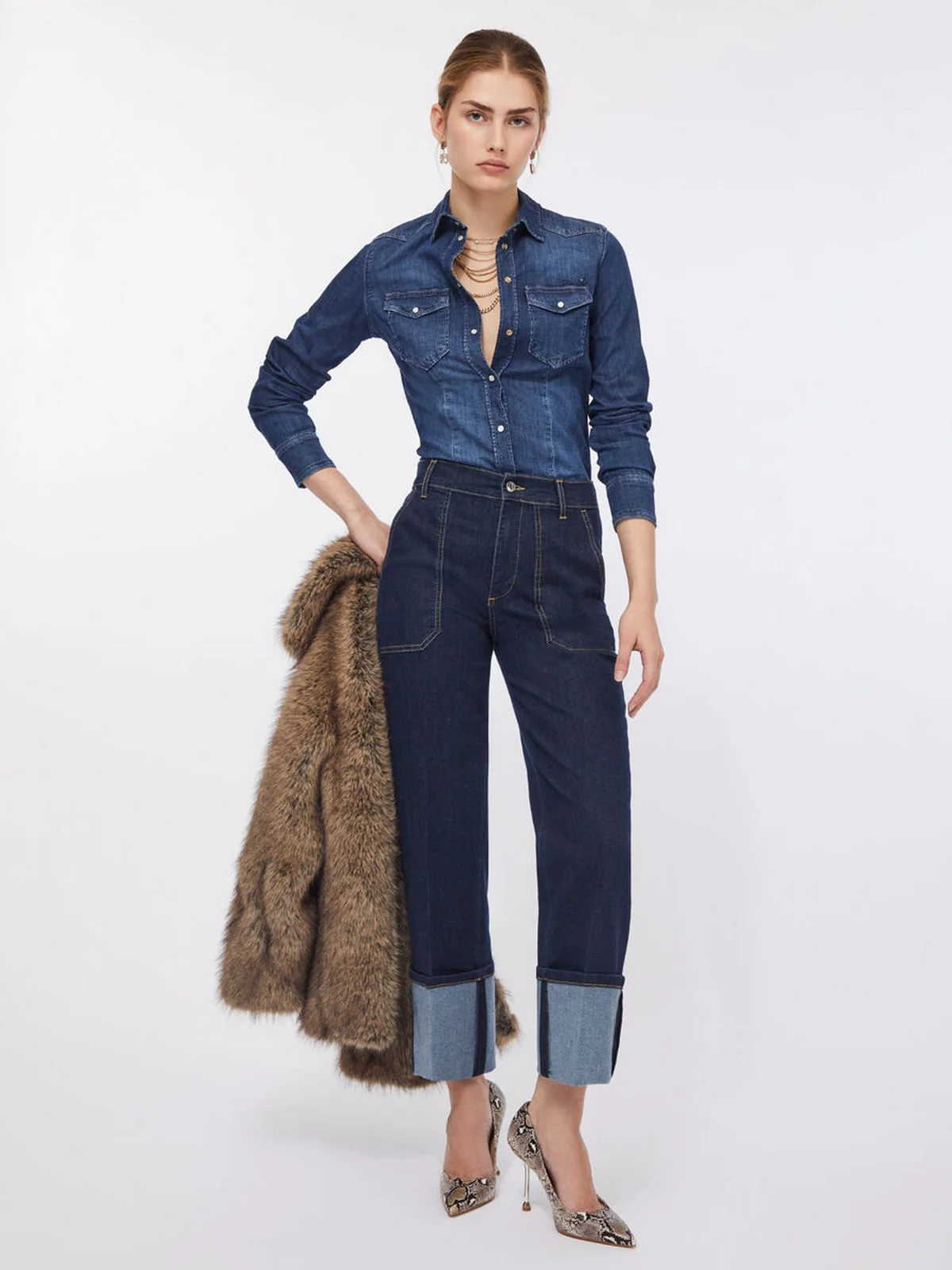 LIU JO BLUE DENIM Camicia Donna  UXX046D4051 77917 DEN.BLUE SING WASH - Image 2