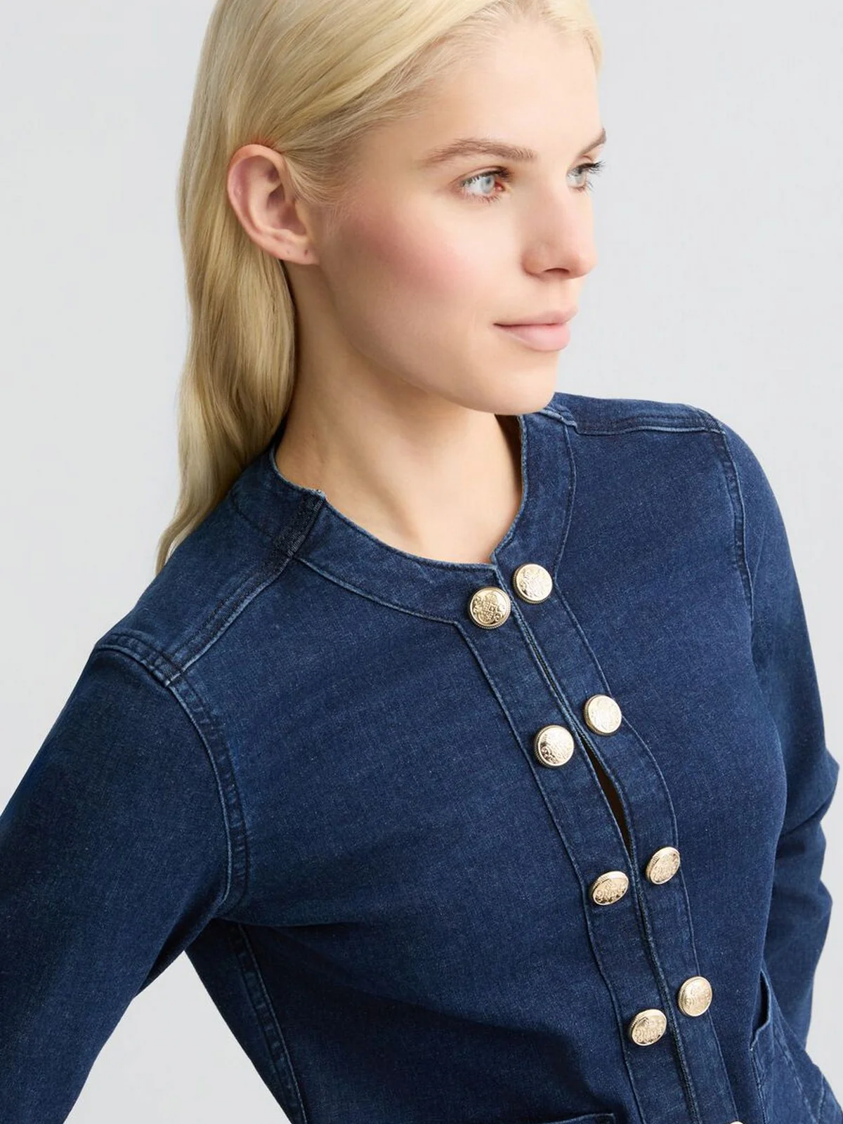 LIU JO BLUE DENIM Giacca Donna  UA5085D4925 78816 Blu - Image 4