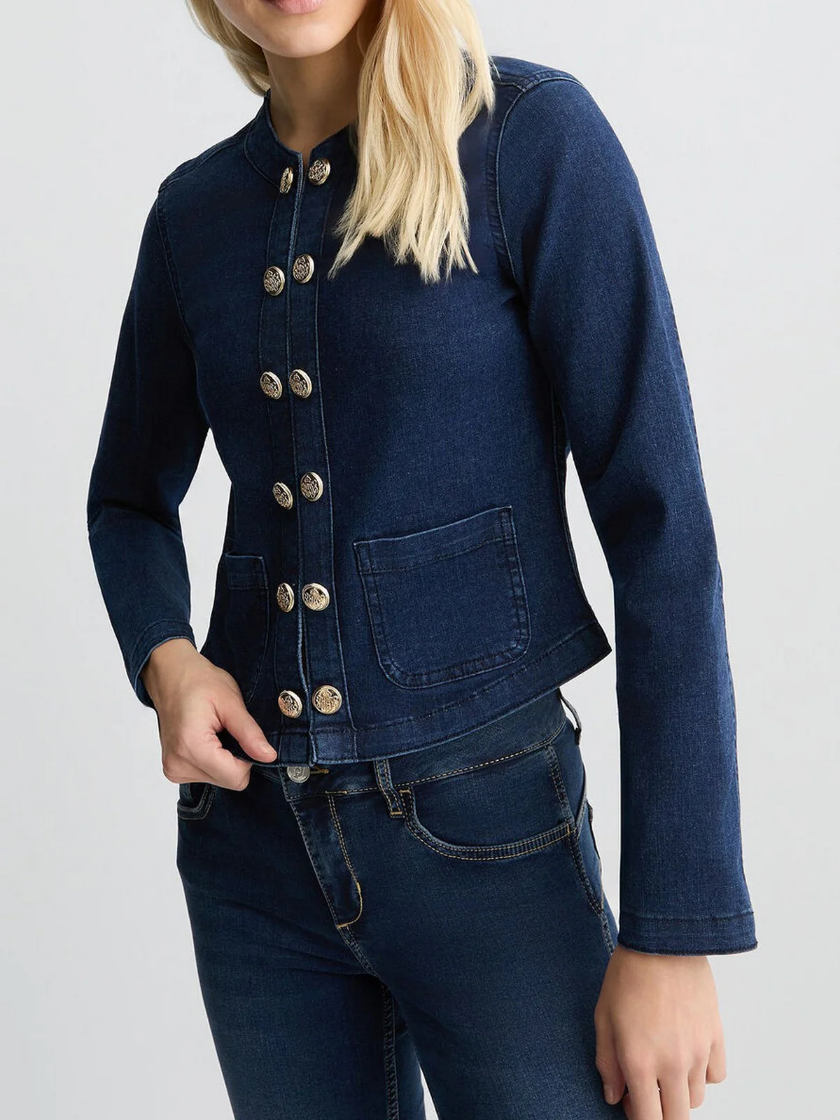 LIU JO BLUE DENIM Giacca Donna  UA5085D4925 78816 Blu - Image 5