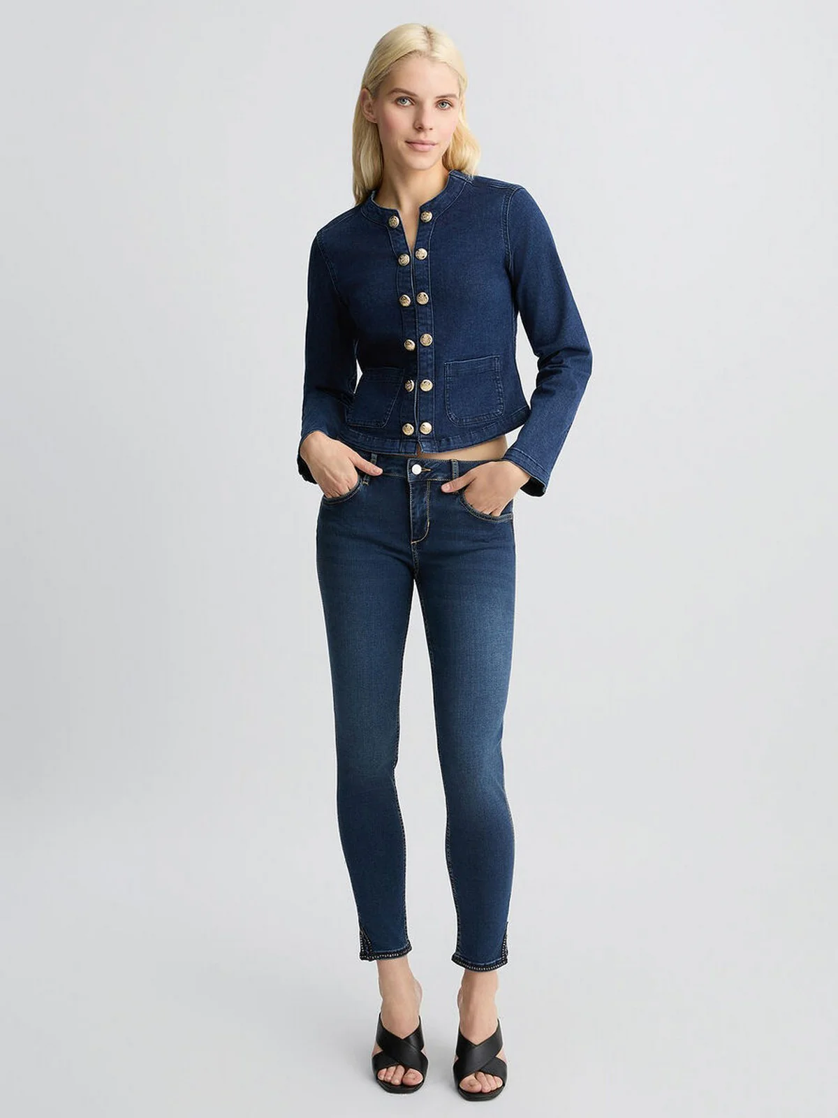 LIU JO BLUE DENIM Giacca Donna  UA5085D4925 78816 Blu - Image 7