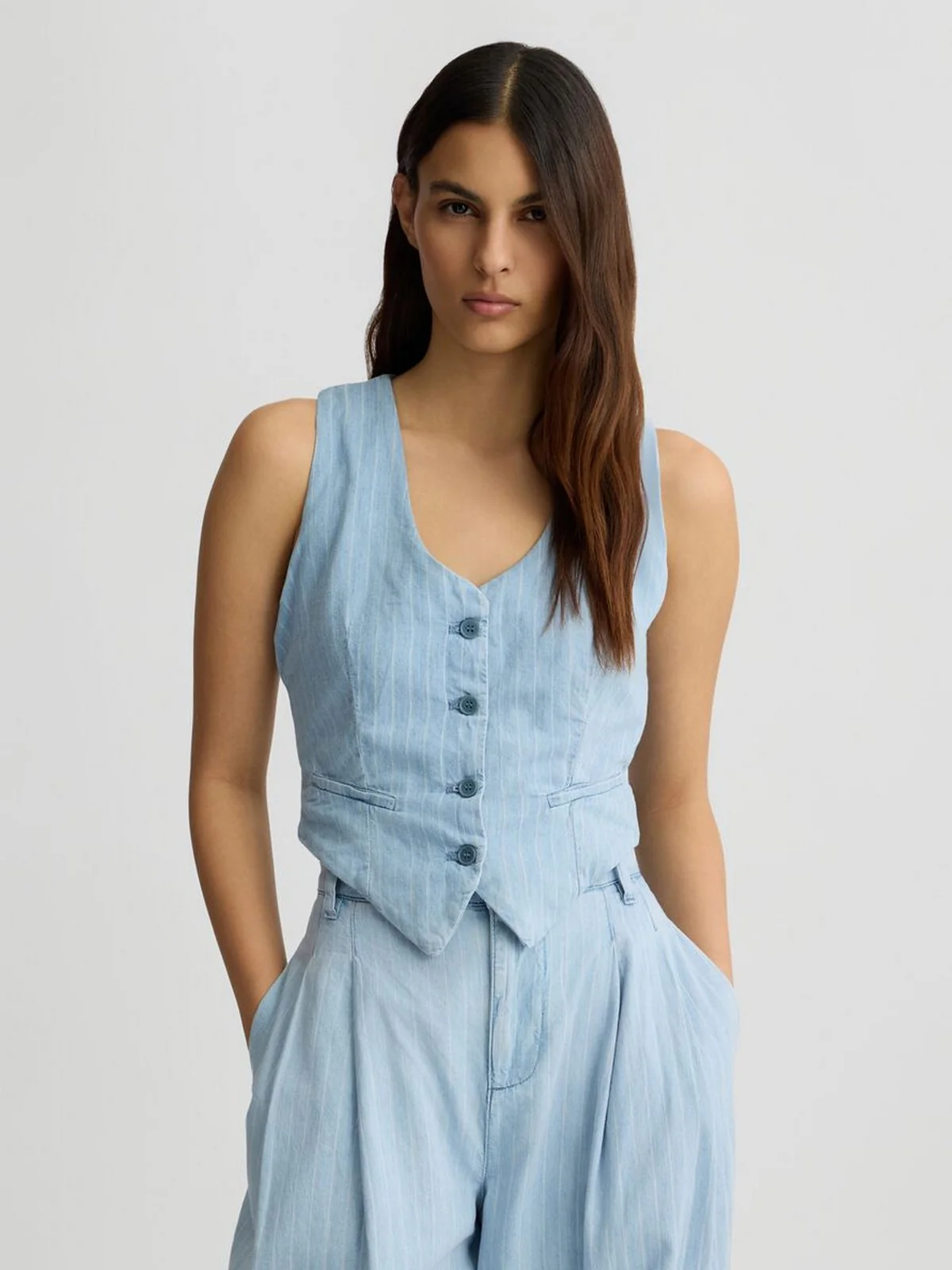 LIU JO BLUE DENIM Gilet Donna UA5122D4989 78822 Blu - Image 2