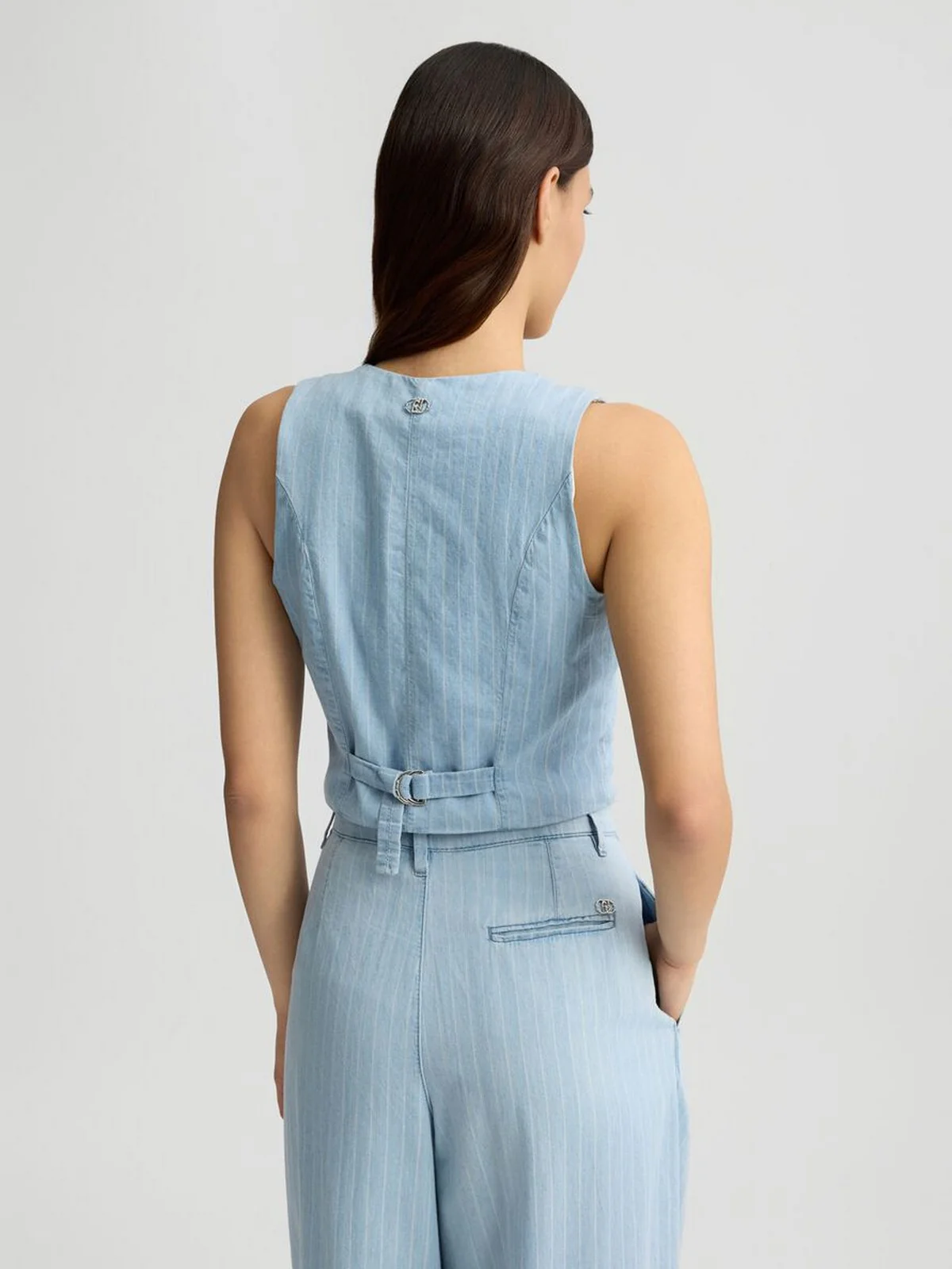 LIU JO BLUE DENIM Gilet Donna UA5122D4989 78822 Blu - Image 3