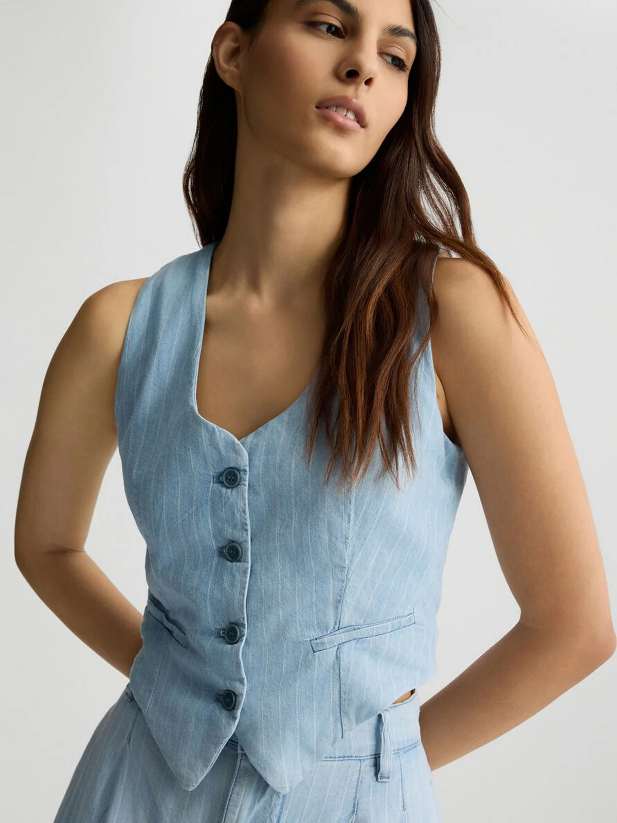 LIU JO BLUE DENIM Gilet Donna UA5122D4989 78822 Blu - Image 5