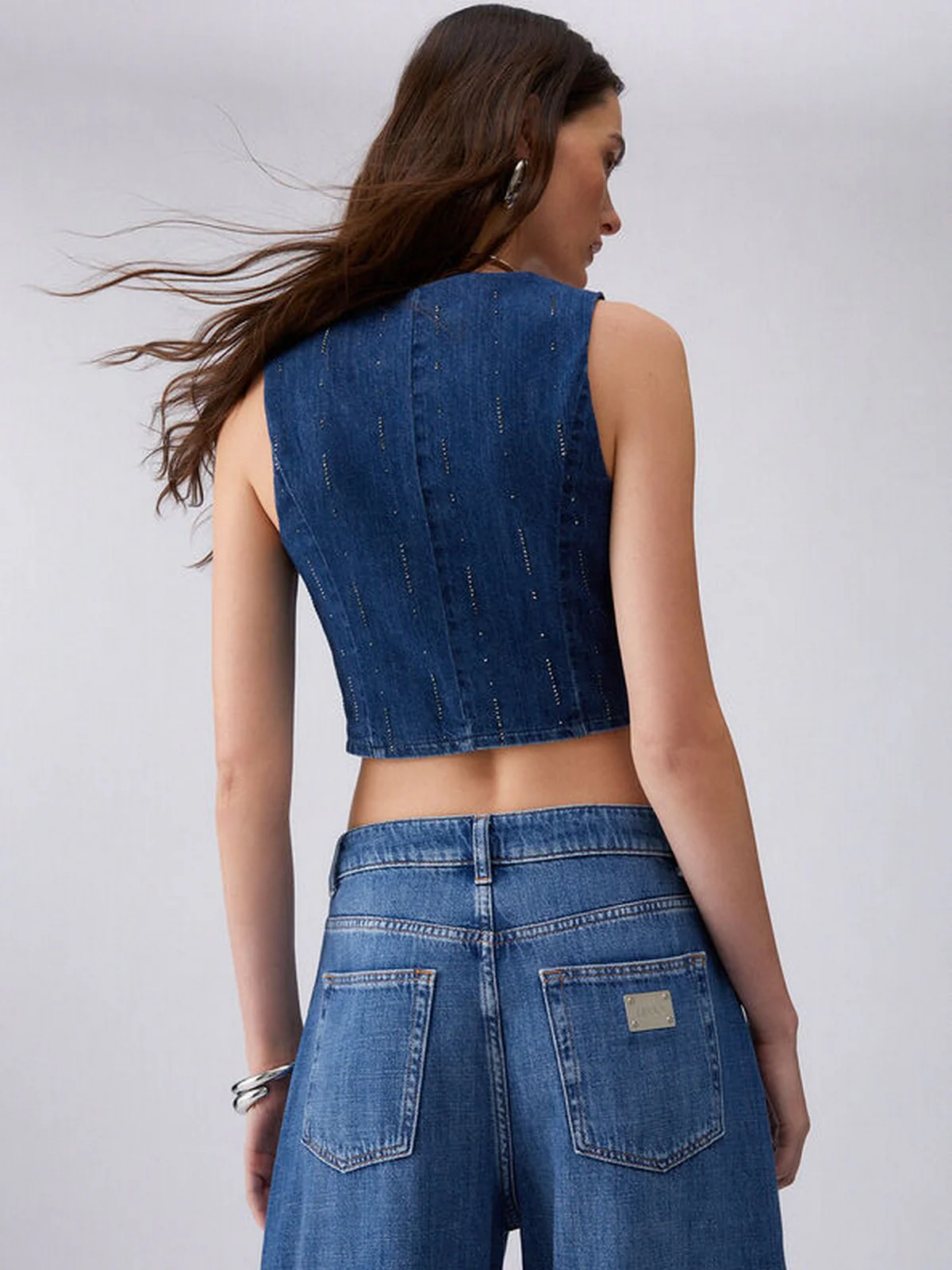 LIU JO BLUE DENIM Gilet Donna  UA6188D0315 78033 Den.Blue starry wash - Image 6