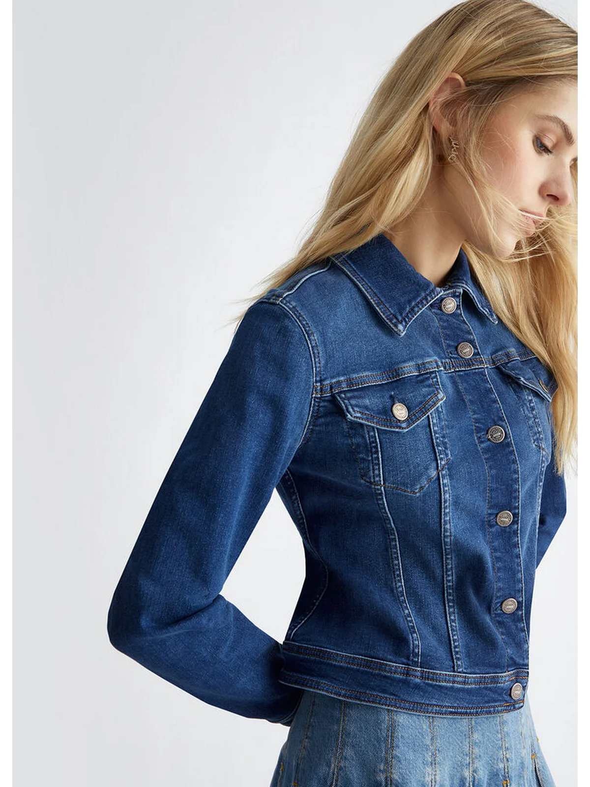 LIU JO BLUE DENIM Giubbino Donna UA4046D4615 78701 Blu - Image 2
