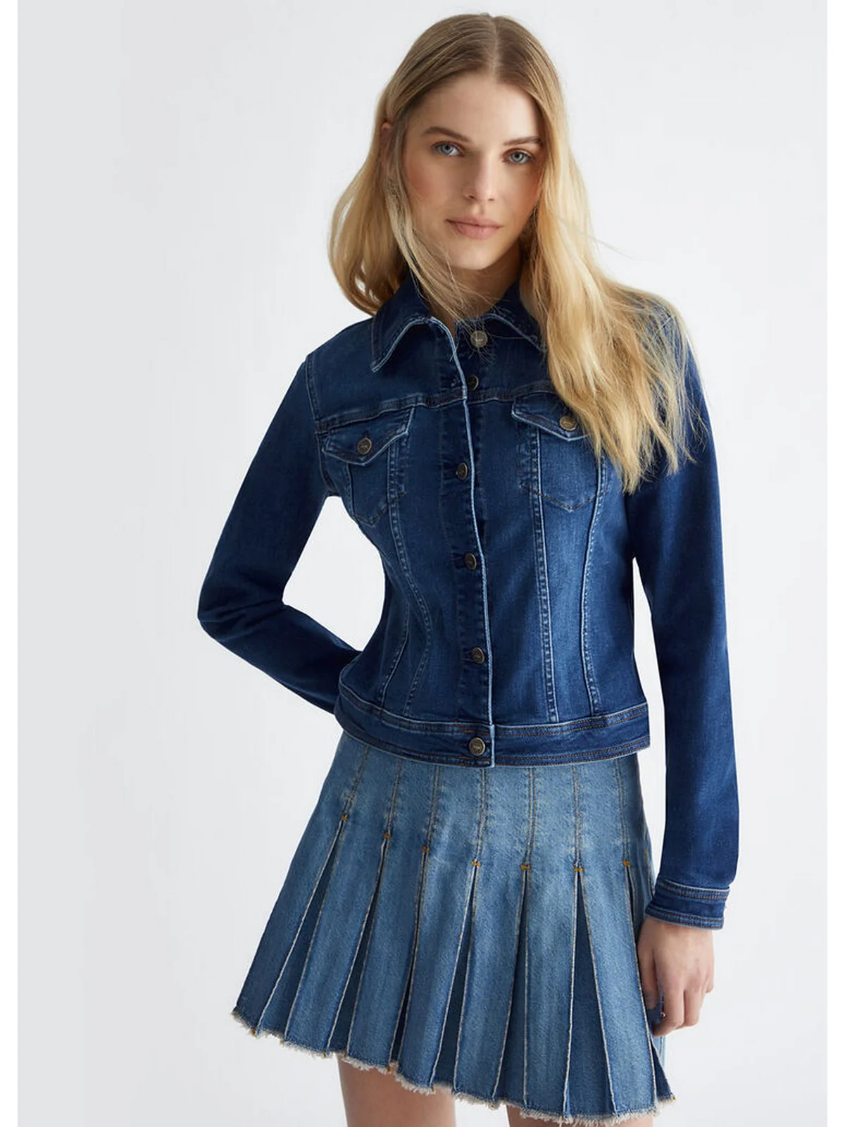 LIU JO BLUE DENIM Giubbino Donna UA4046D4615 78701 Blu - Image 3