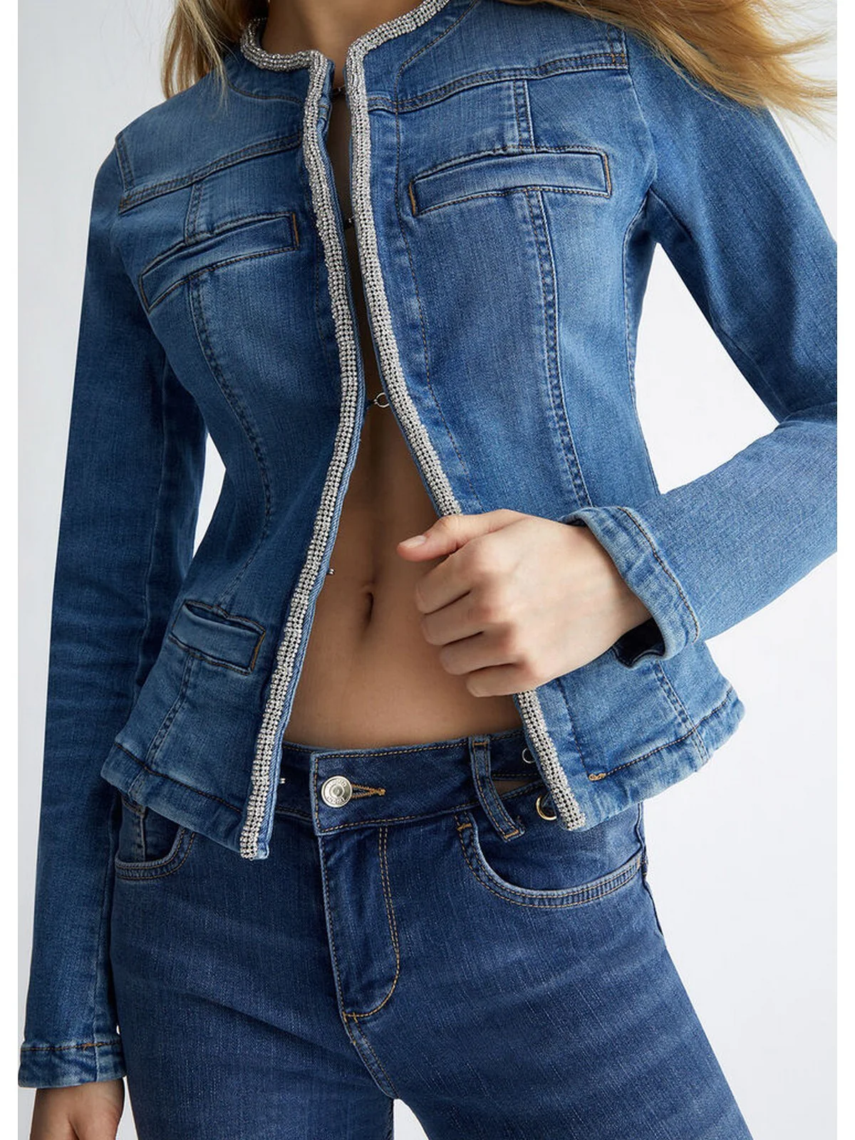 LIU JO BLUE DENIM Giubbino Donna  UA4196D4448 78713 Blu - Image 3
