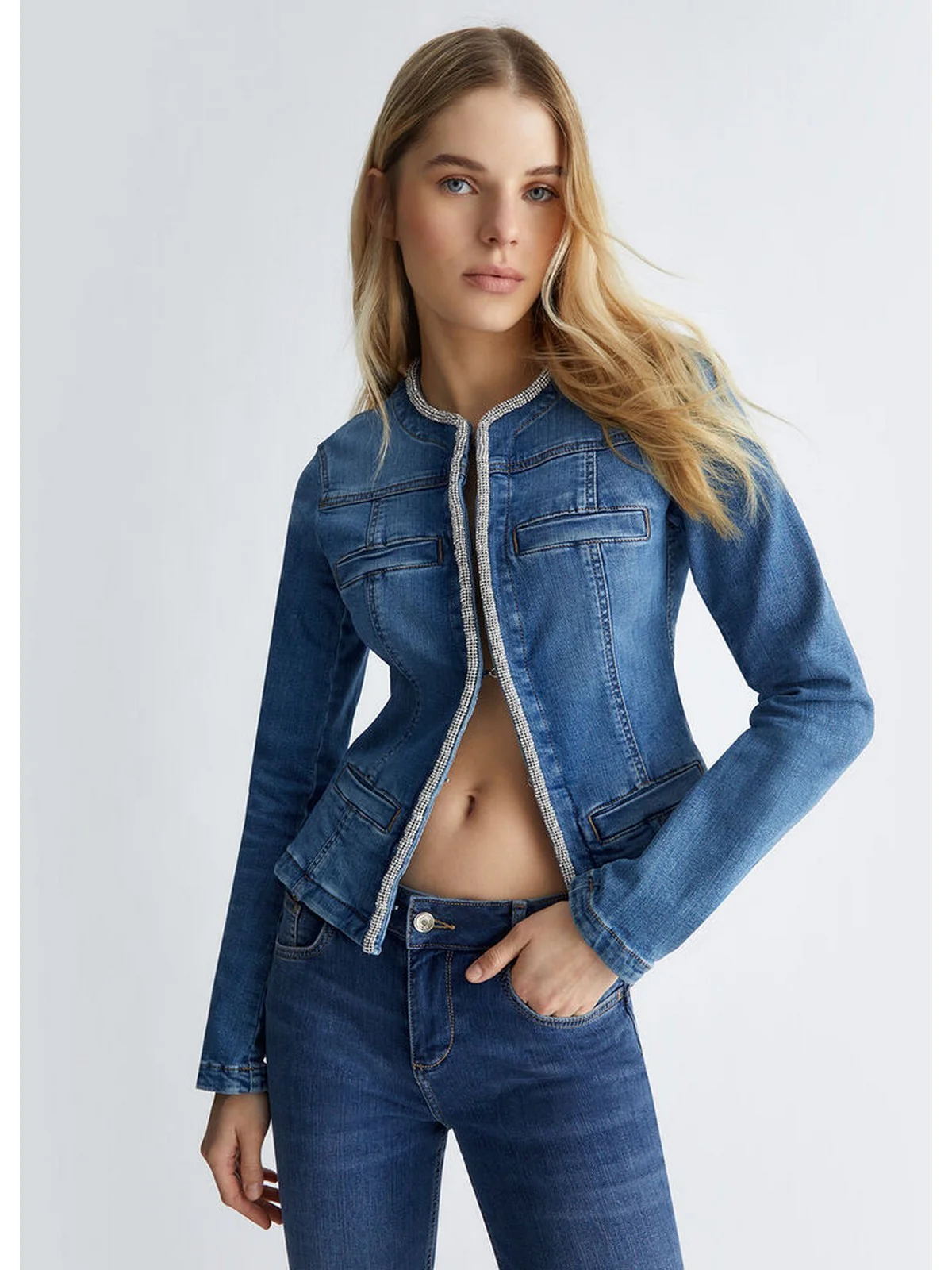 LIU JO BLUE DENIM Giubbino Donna  UA4196D4448 78713 Blu - Image 4