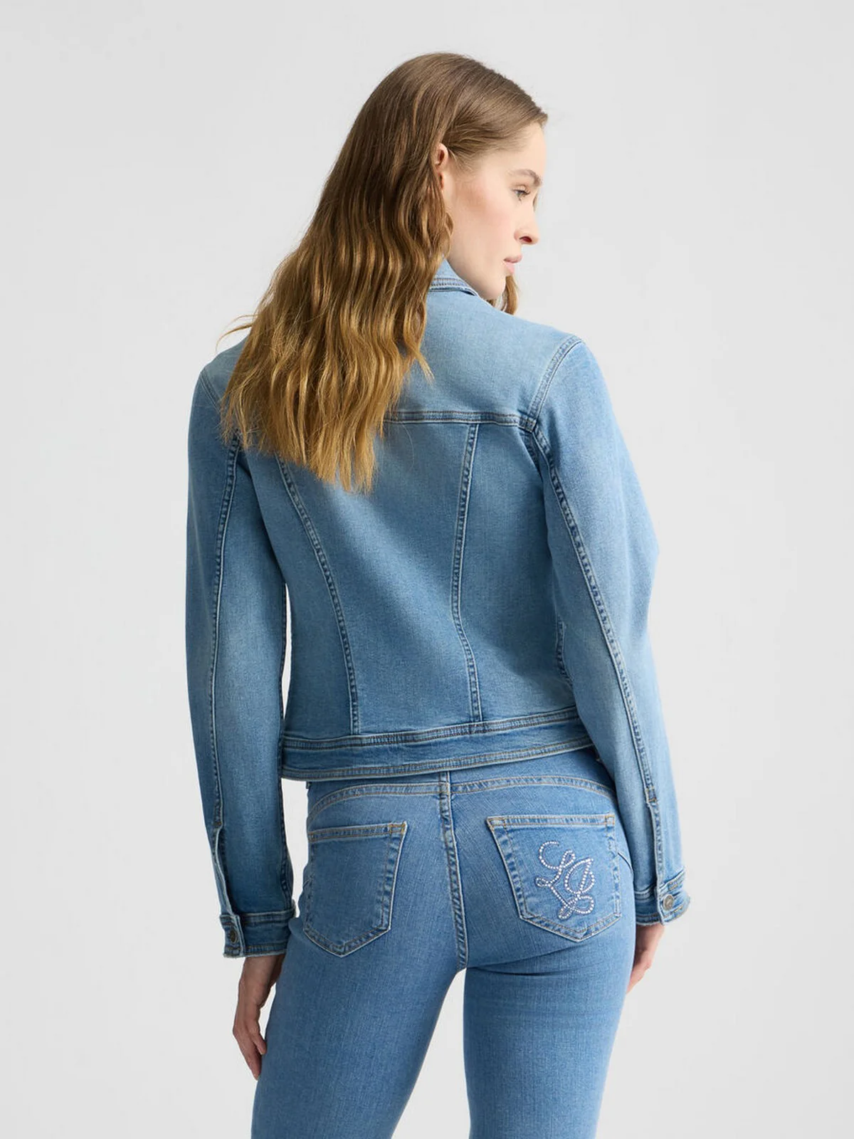 LIU JO BLUE DENIM Giubbino Donna UA5046DS615 78848 Blu - Image 3
