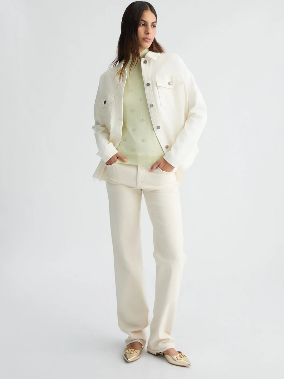 LIU JO BLUE DENIM Giubbino Donna  UA5165DS069 10701 Bianco - Image 7