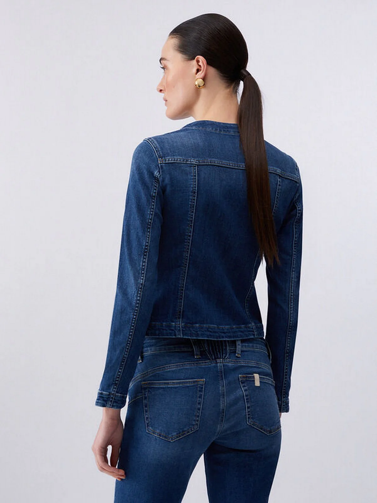 LIU JO BLUE DENIM Giubbino Donna UA6260D0275 78988 Den.Blue dk.buttons - Image 6