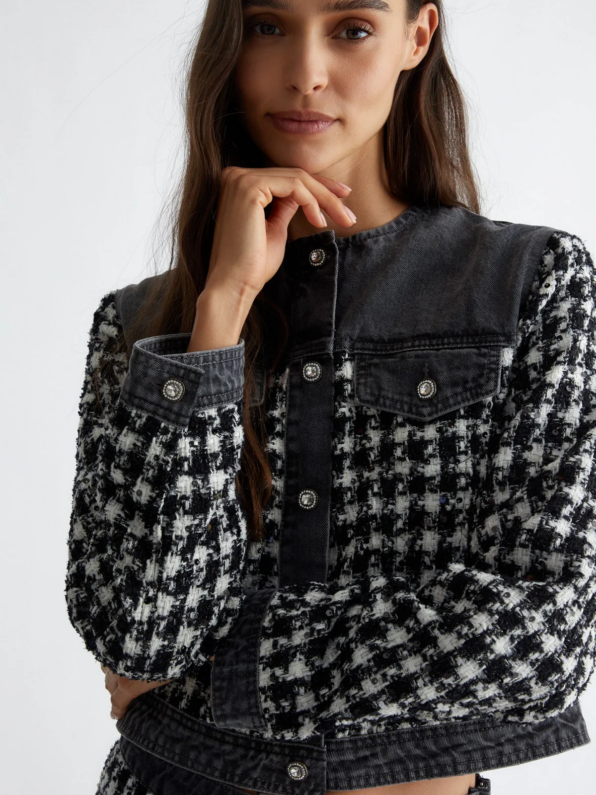 LIU JO BLUE DENIM Giubbino Donna  UF4160D4956 87417 Nero - Image 3