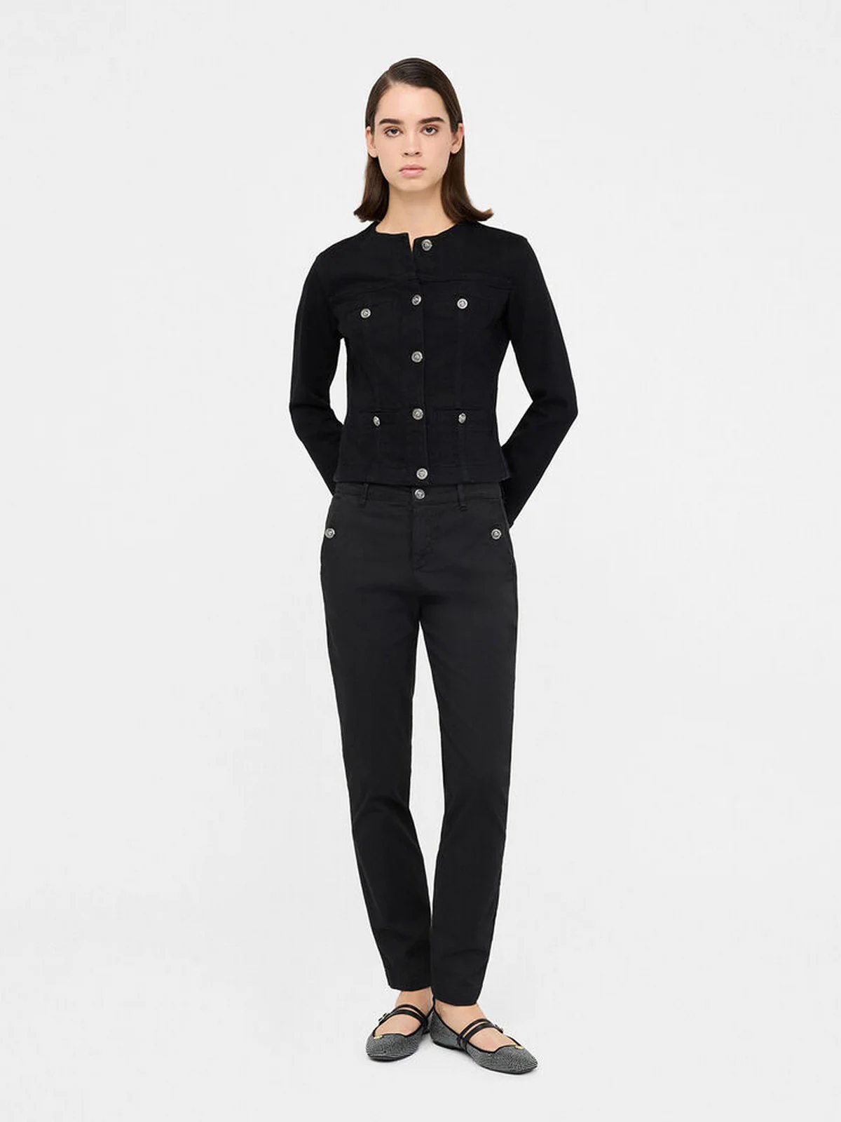 LIU JO BLUE DENIM Giubbino Donna  UF5154D0275 87411 Den.Black glamorous - Image 3