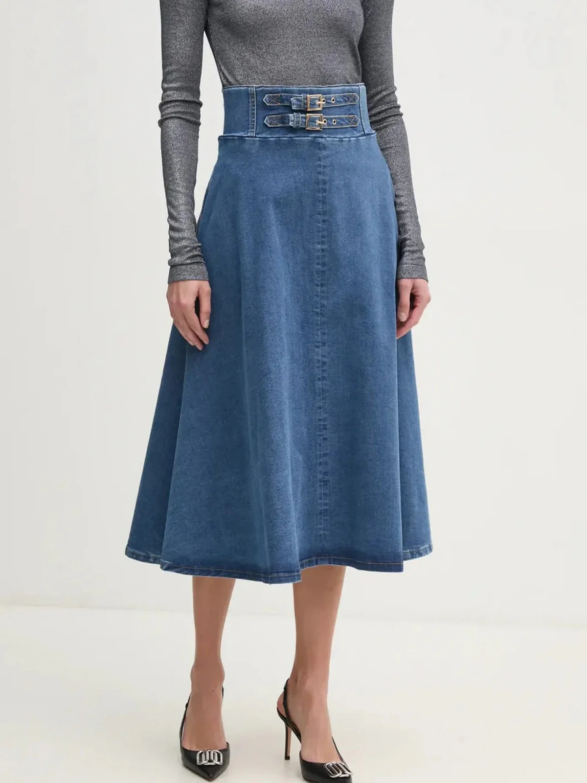 LIU JO BLUE DENIM Gonna Donna UA5089D4925 78809 Blu - Image 3