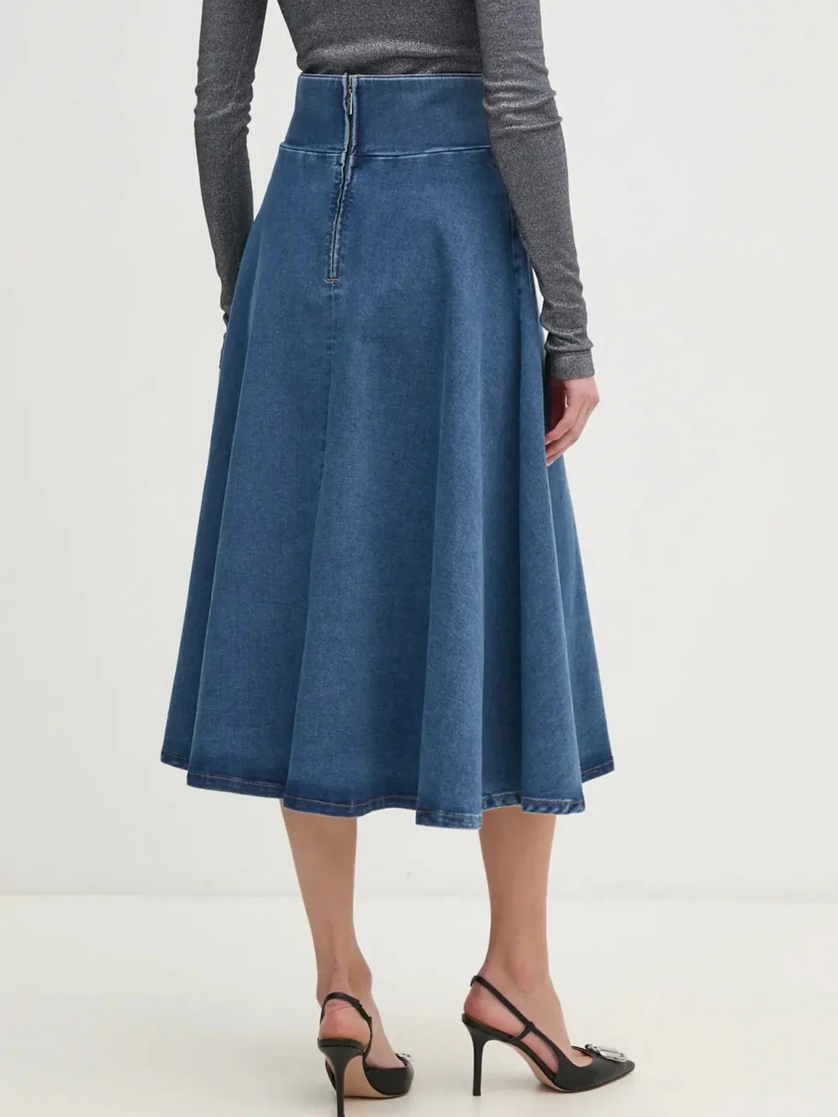 LIU JO BLUE DENIM Gonna Donna UA5089D4925 78809 Blu - Image 4