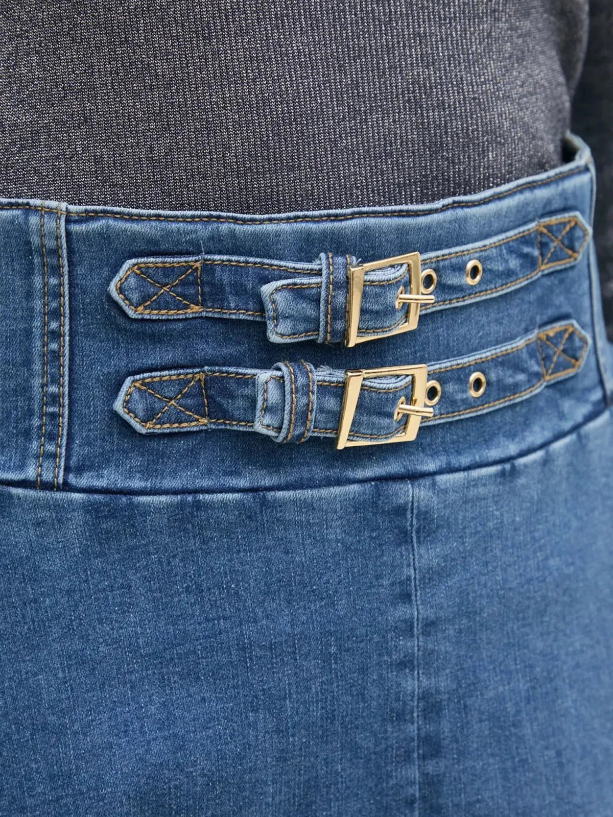 LIU JO BLUE DENIM Gonna Donna UA5089D4925 78809 Blu - Image 5