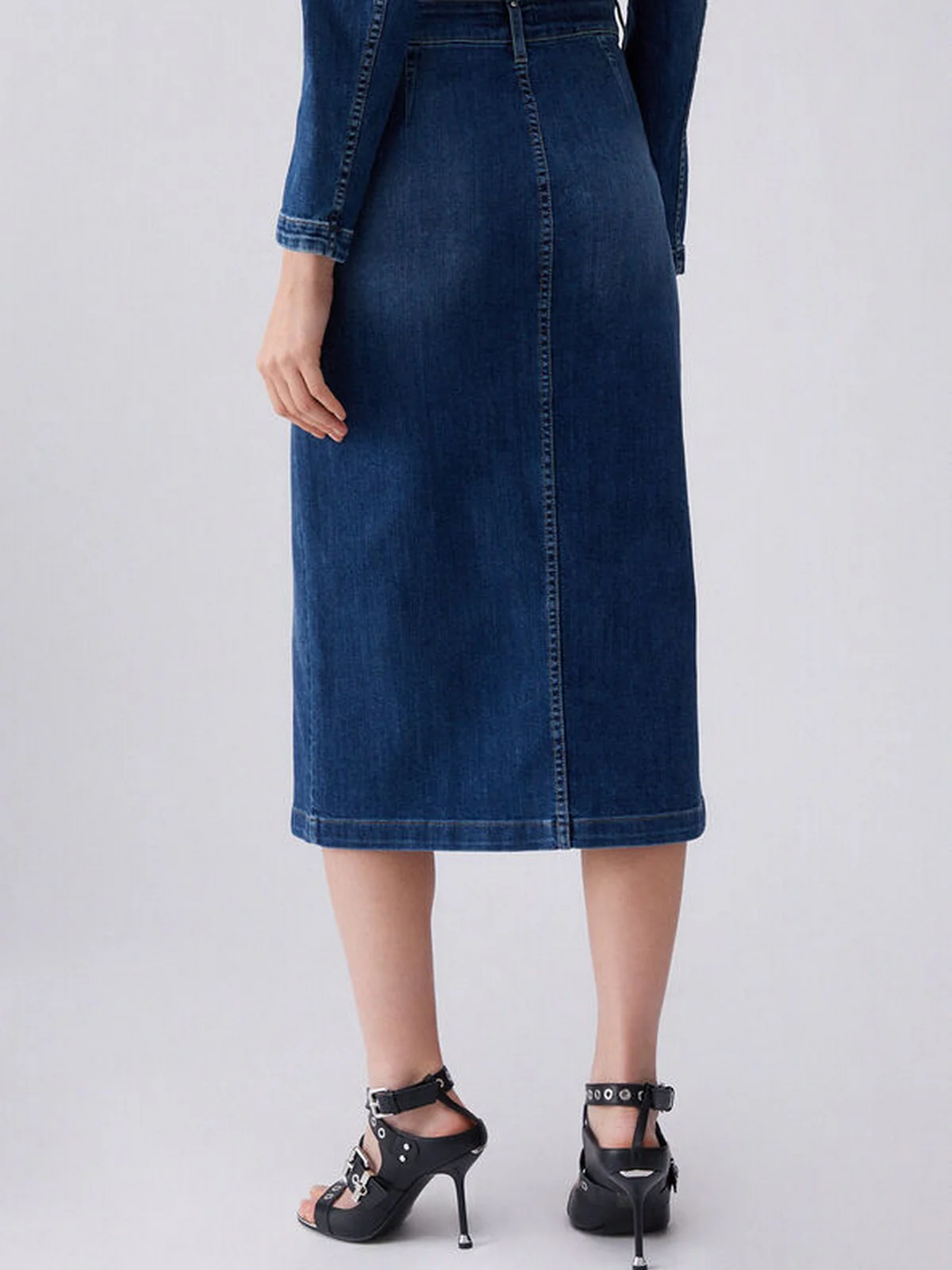 LIU JO BLUE DENIM Gonna Donna  UA6259D0275 78988 Den.Blue dk.buttons - Image 6