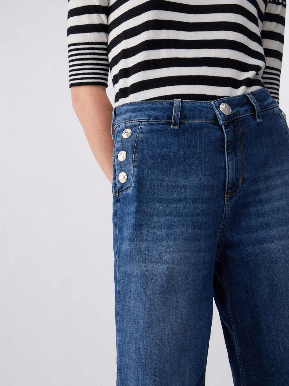 LIU JO BLUE DENIM Jeans Donna  UA6162D0275 78988 Den.Blue dk.buttons - Image 3