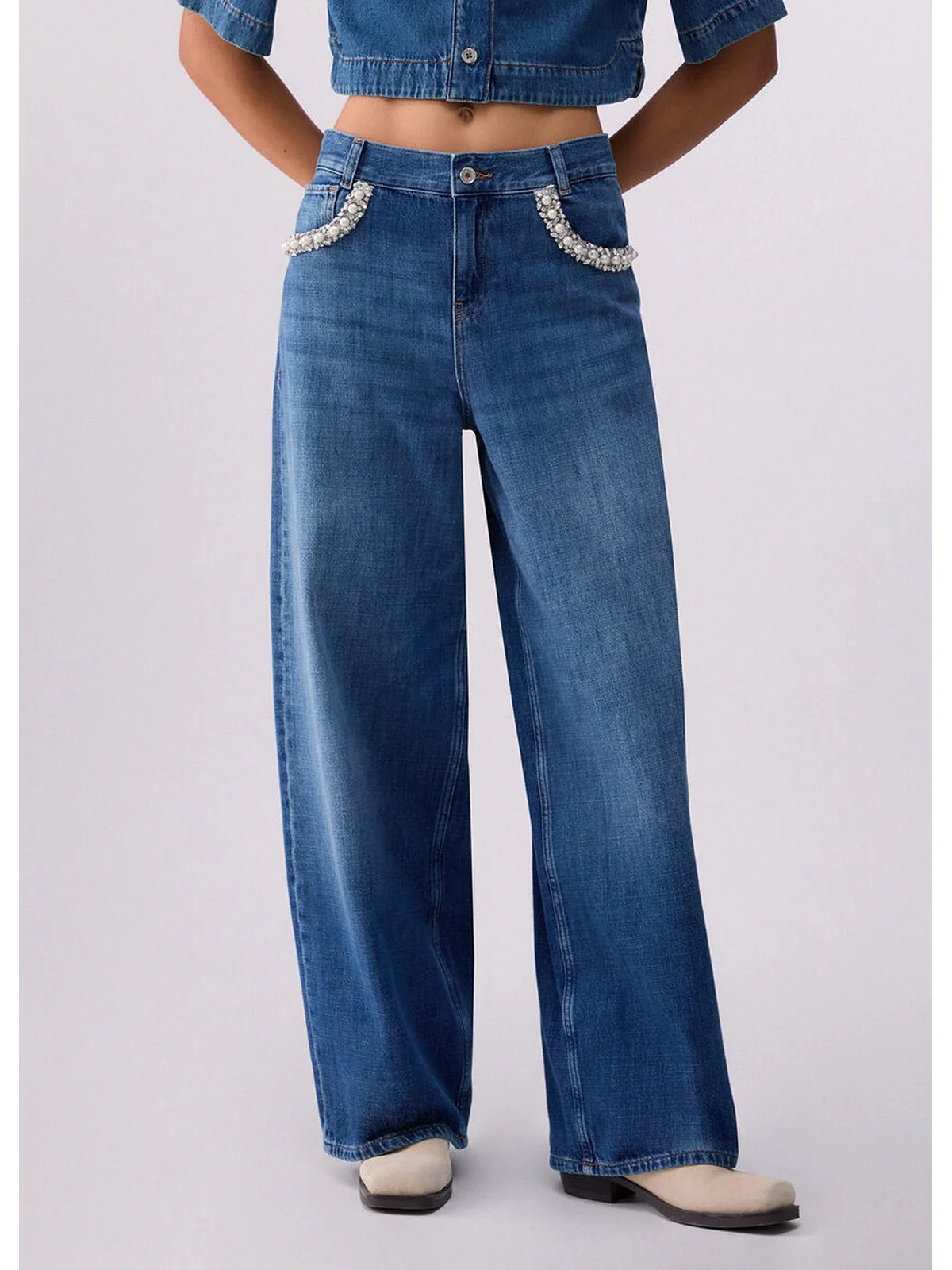 LIU JO BLUE DENIM Jeans Donna  UA6265DS082 79034 Den.Blu dk.str.pearl - Image 3