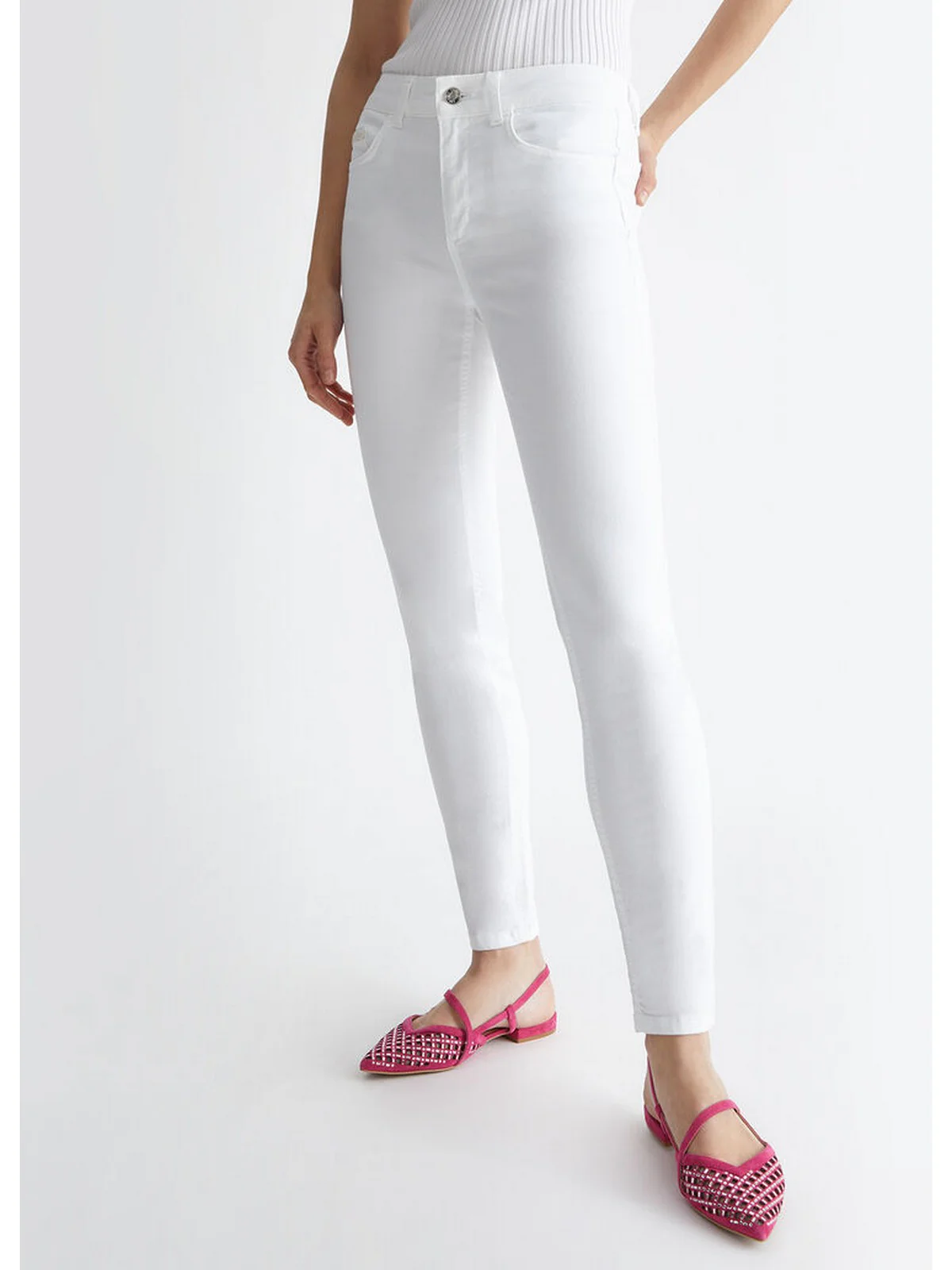 LIU JO BLUE DENIM Pantalone Donna  UA4013T3546 11111 Bianco - Image 3