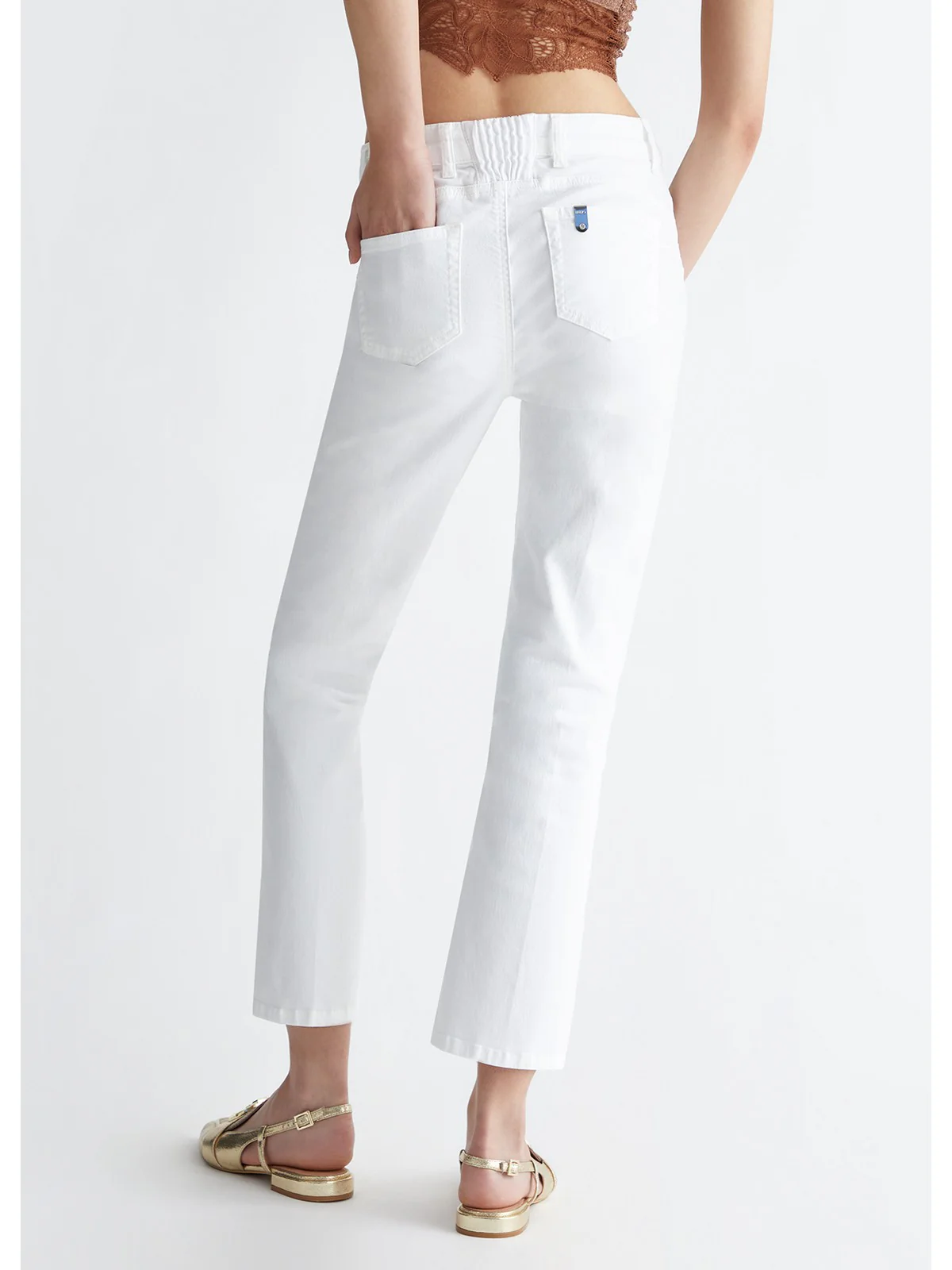 LIU JO BLUE DENIM Pantalone Donna UA4072TS047 11111 Bianco - Image 3