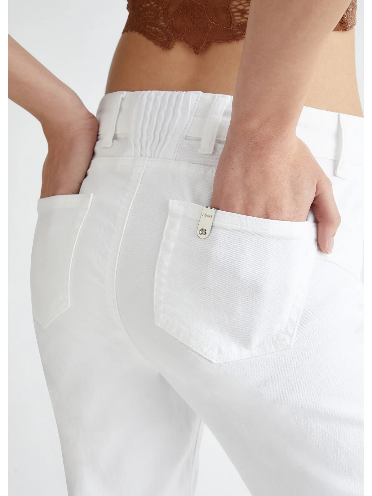 LIU JO BLUE DENIM Pantalone Donna UA4072TS047 11111 Bianco - Image 5