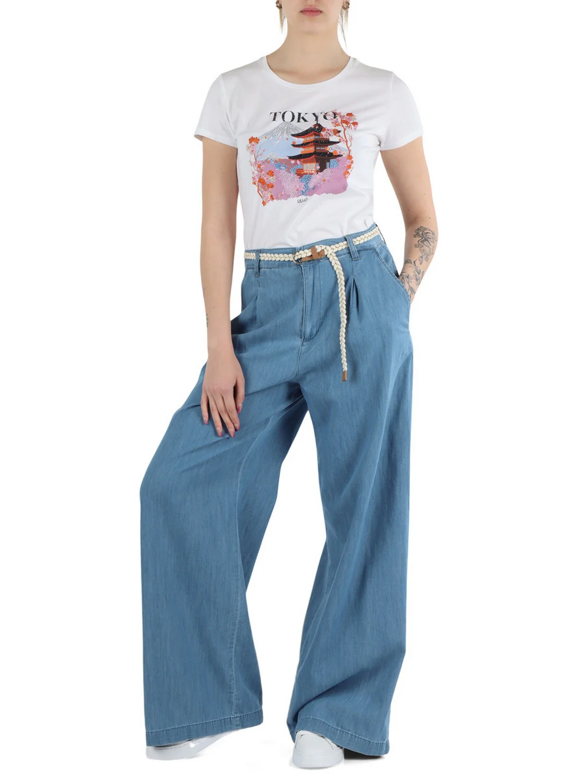 LIU JO BLUE DENIM Pantalone Donna UA5151D3202 78832 Blu - Image 3
