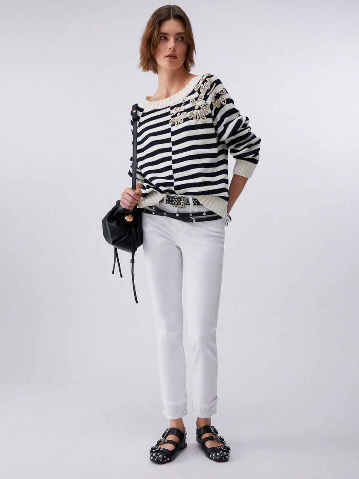 LIU JO BLUE DENIM Pantalone Donna  UA6006T2594 11111 BIANCO OTTICO - Image 2