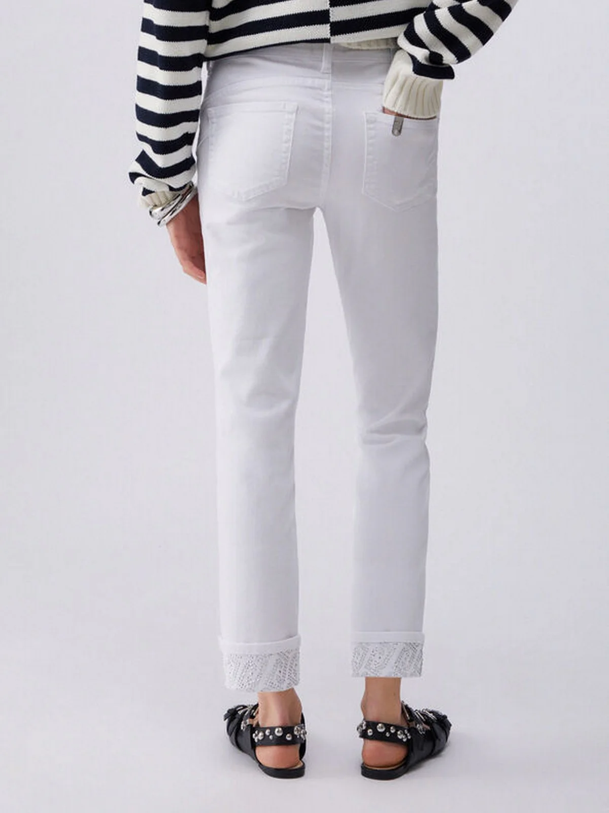 LIU JO BLUE DENIM Pantalone Donna  UA6006T2594 11111 BIANCO OTTICO - Image 6