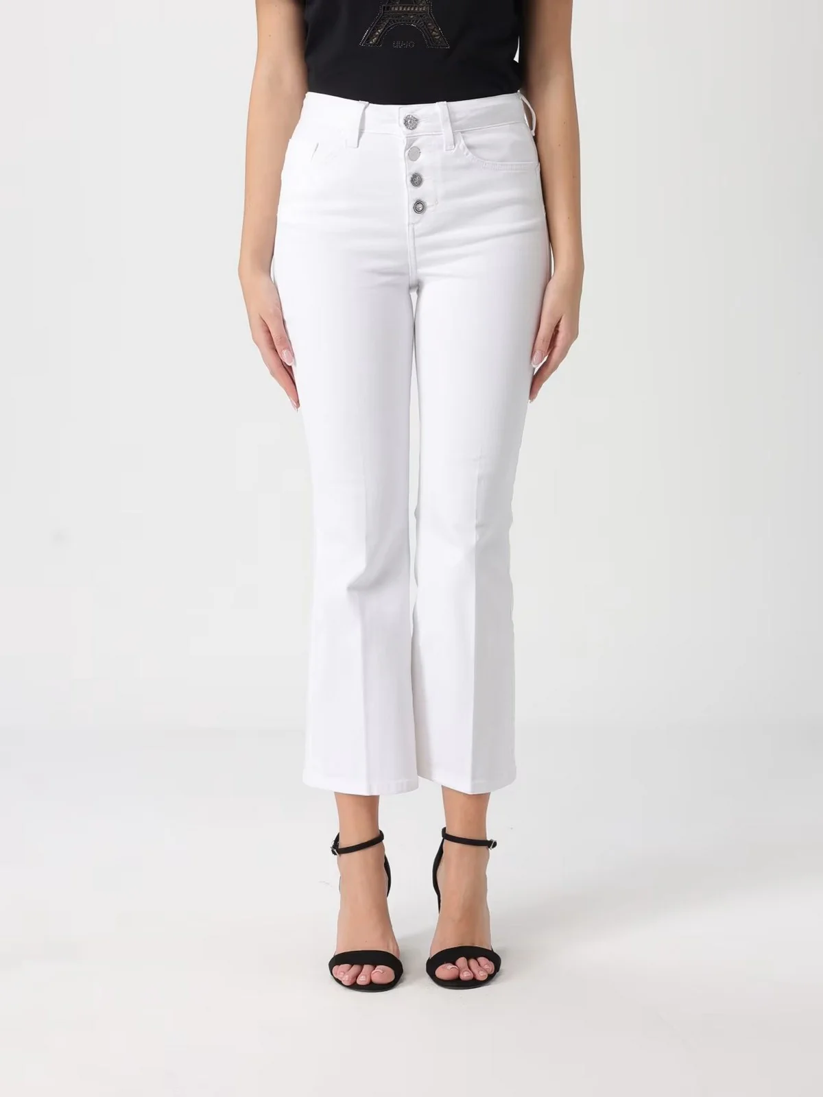LIU JO BLUE DENIM Pantalone Donna  UA6040T2594 11111 BIANCO OTTICO - Image 4
