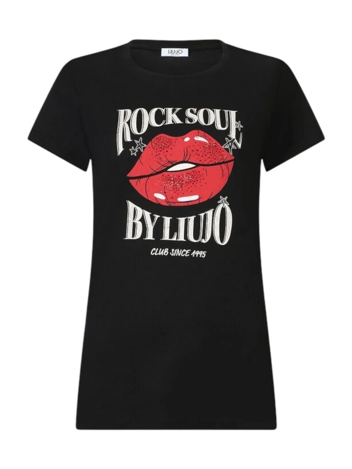 LIU JO BLUE DENIM T-shirt Donna UF5265JS923 M9941 Nero/LiuJo rock