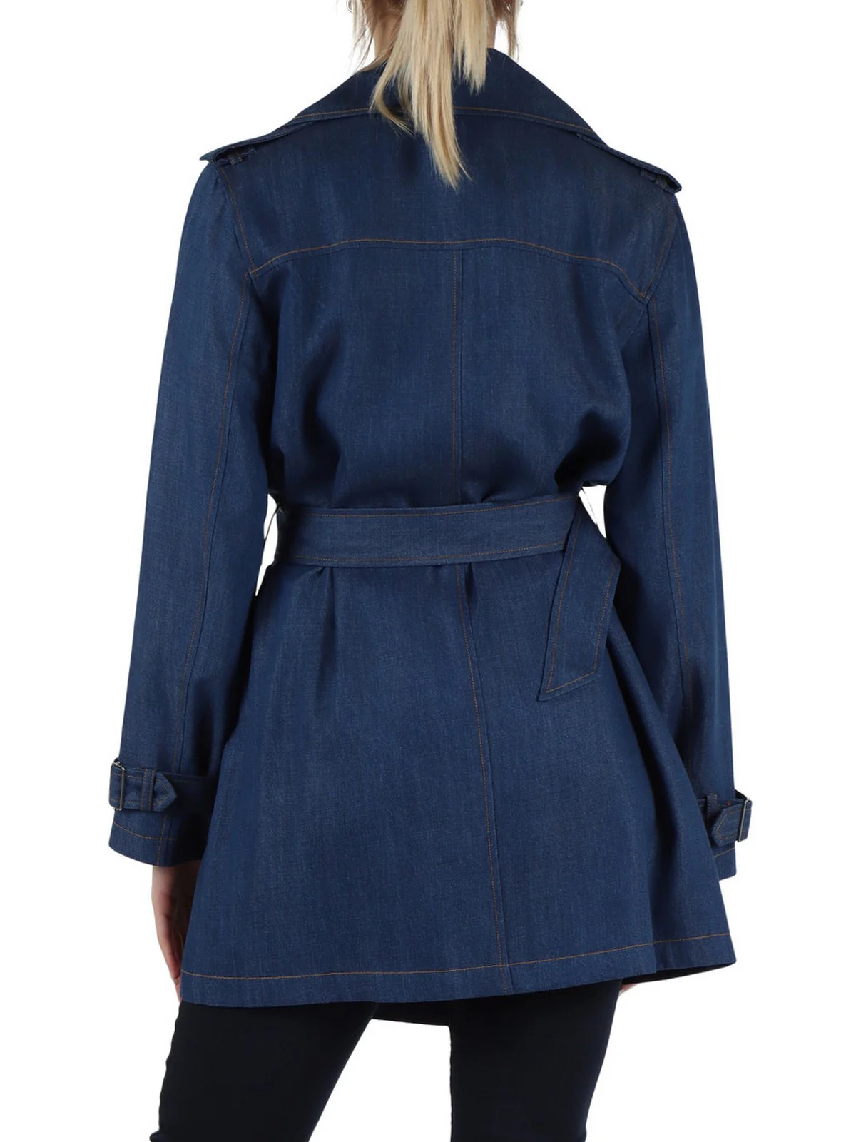 LIU JO BLUE DENIM Trench Donna  UA5173D0231 78844 Den.Blue dk.tencel c - Image 4
