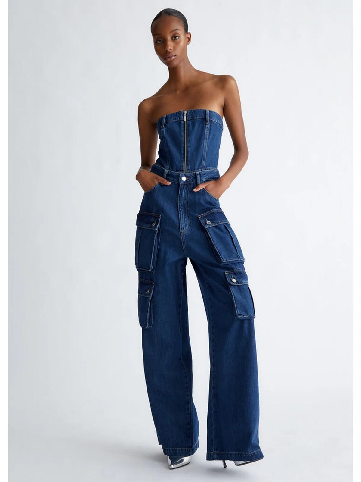 LIU JO BLUE DENIM Tuta Donna  UF4163DS059 78774 Blu - Image 5