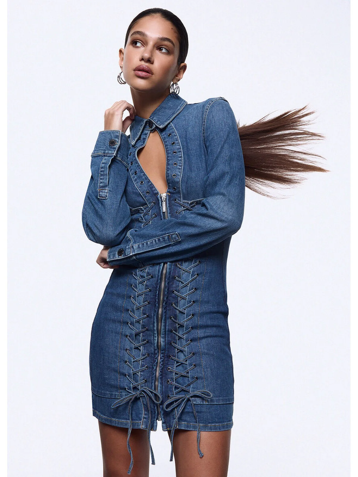 LIU JO feat. ELODIE Abito Donna  UA6508D0399 79157 Den.md.Blue intrecci - Image 5