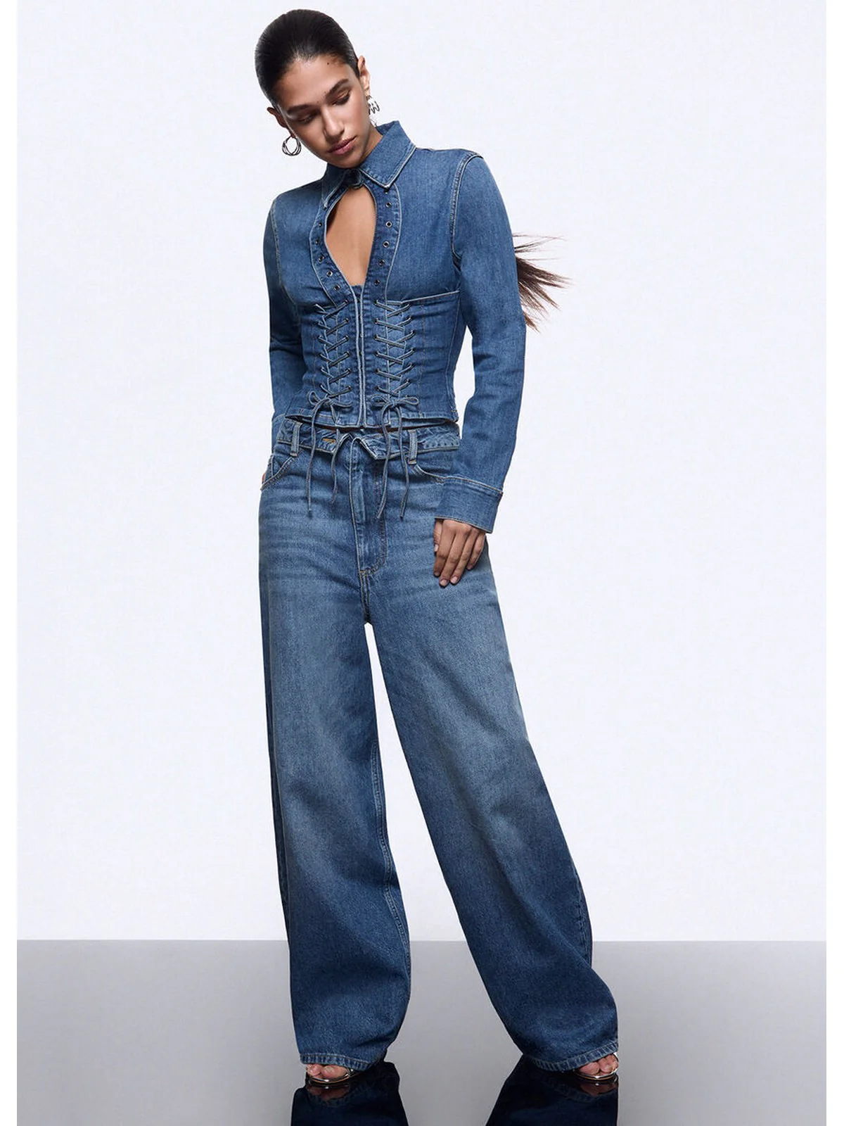 LIU JO feat. ELODIE Jeans Donna  UA6510D0400 79157 Den.md.Blue intrecci - Image 4