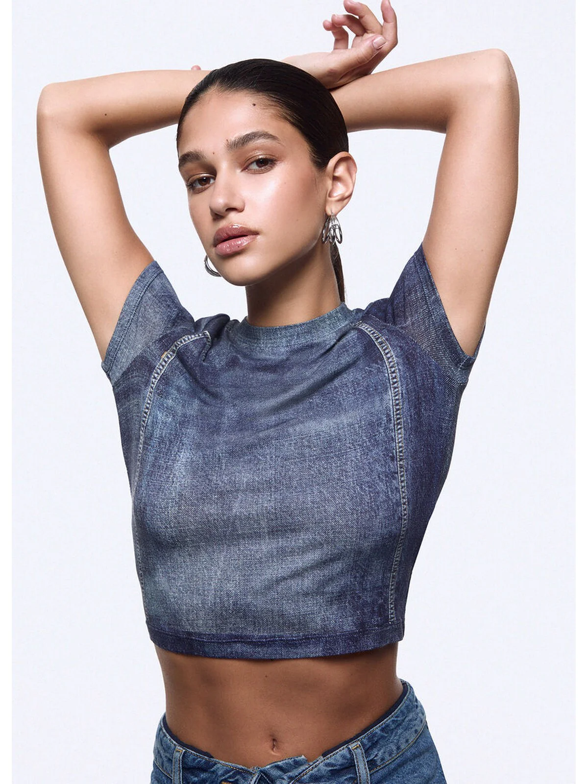 LIU JO feat. ELODIE T-shirt Donna  UA6502J1624 L9680 Special denim - Image 3