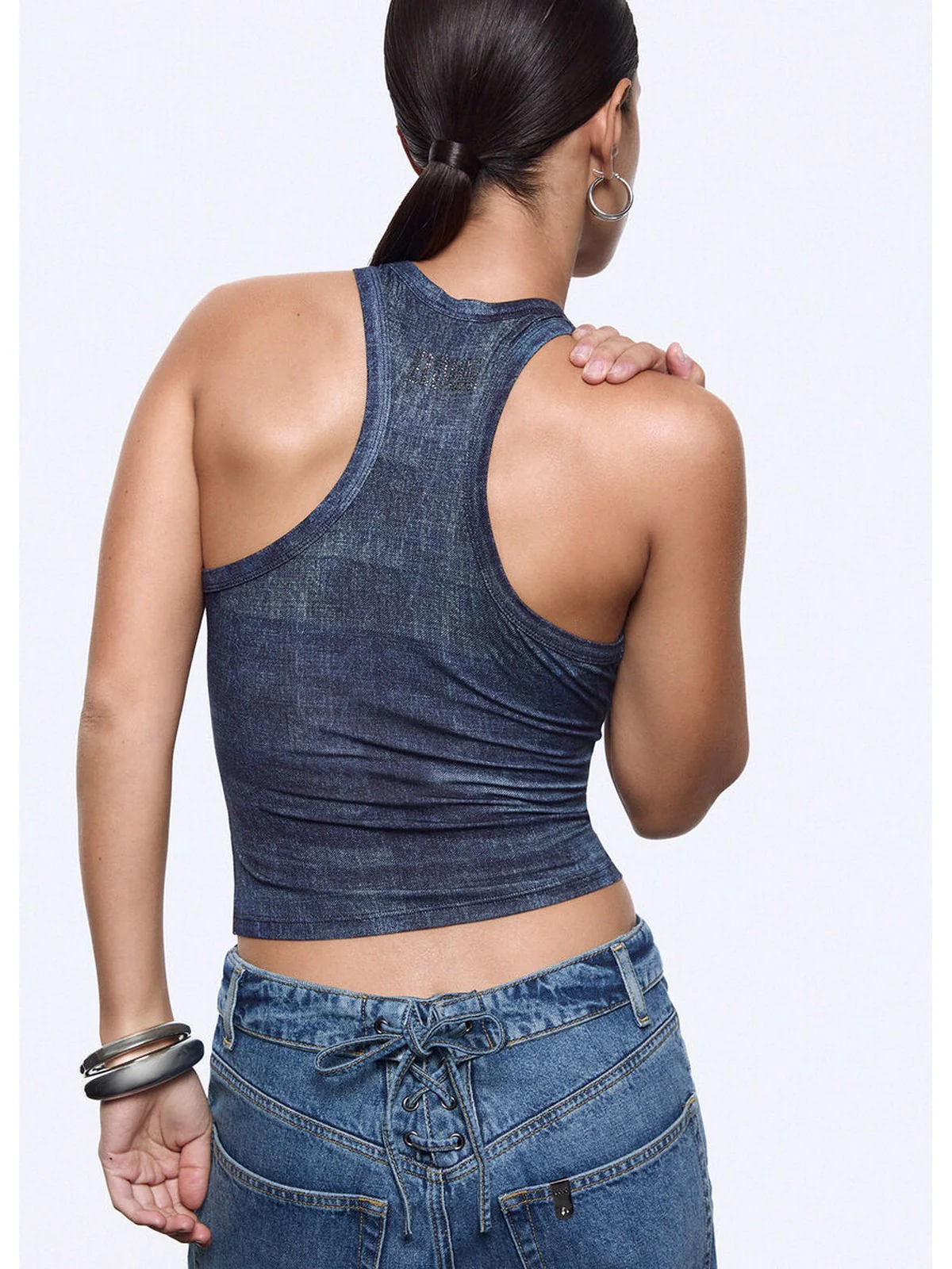LIU JO feat. ELODIE Top Donna  UA6505J1624 L9680 Special denim - Image 2