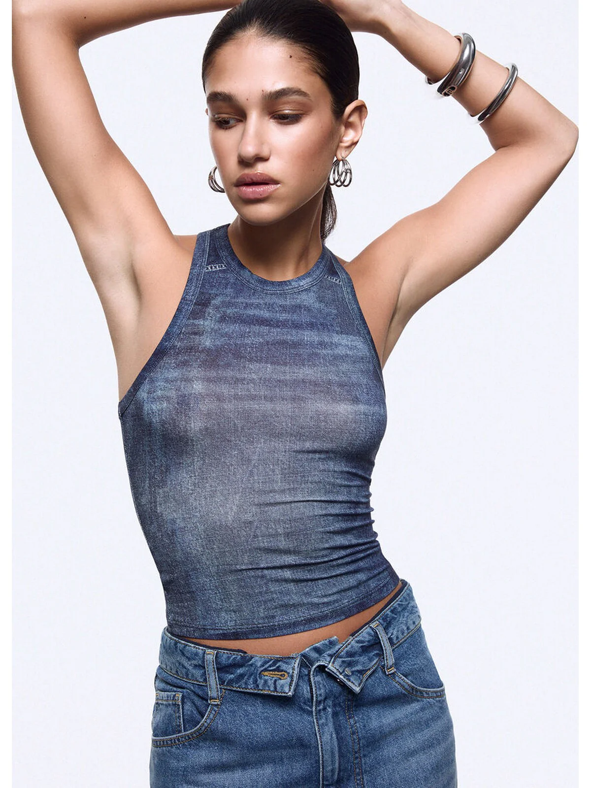 LIU JO feat. ELODIE Top Donna  UA6505J1624 L9680 Special denim - Image 3