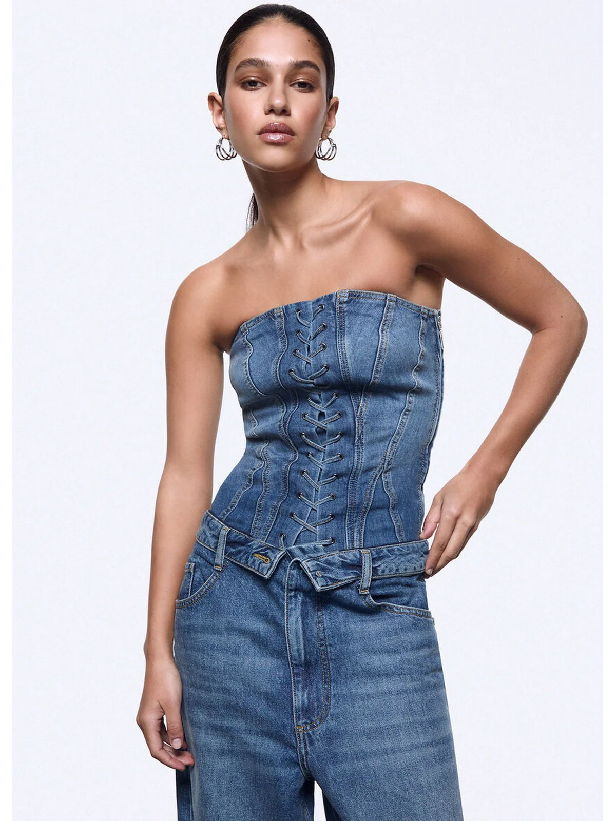 LIU JO feat. ELODIE Top Donna  UA6506D0399 79157 Den.md.Blue intrecci - Image 3