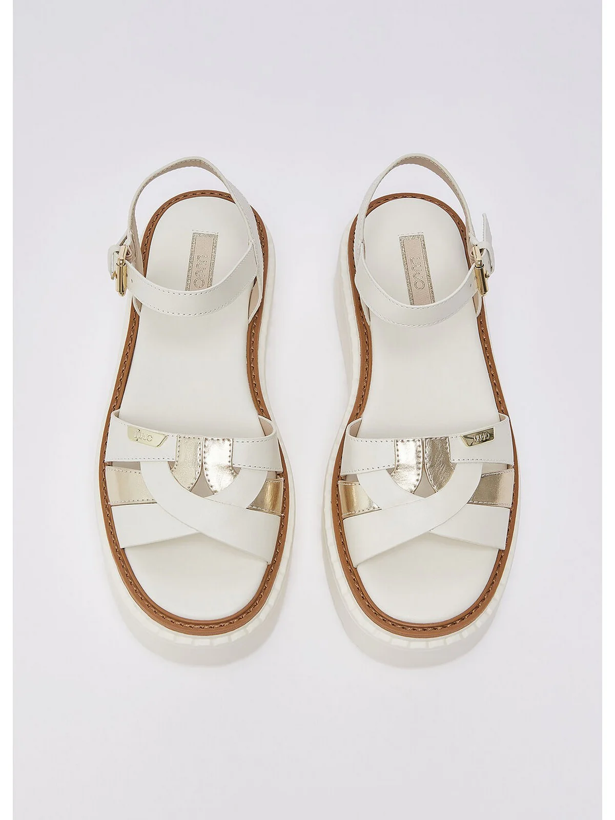 LIU JO Sandalo Donna Bessie SA6159PX026 S1874 MILK/LIGHT GOLD - Image 4