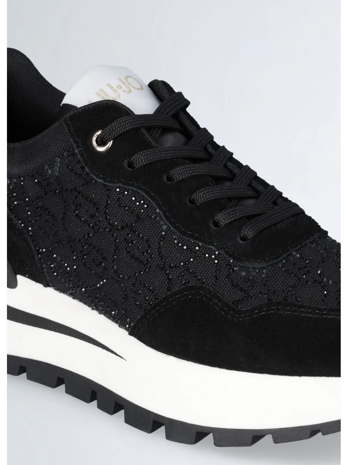 LIU JO Sneaker Donna AMAZING 20 BA5043PX248 22222 SUEDE/STRASS BLACK - Image 3