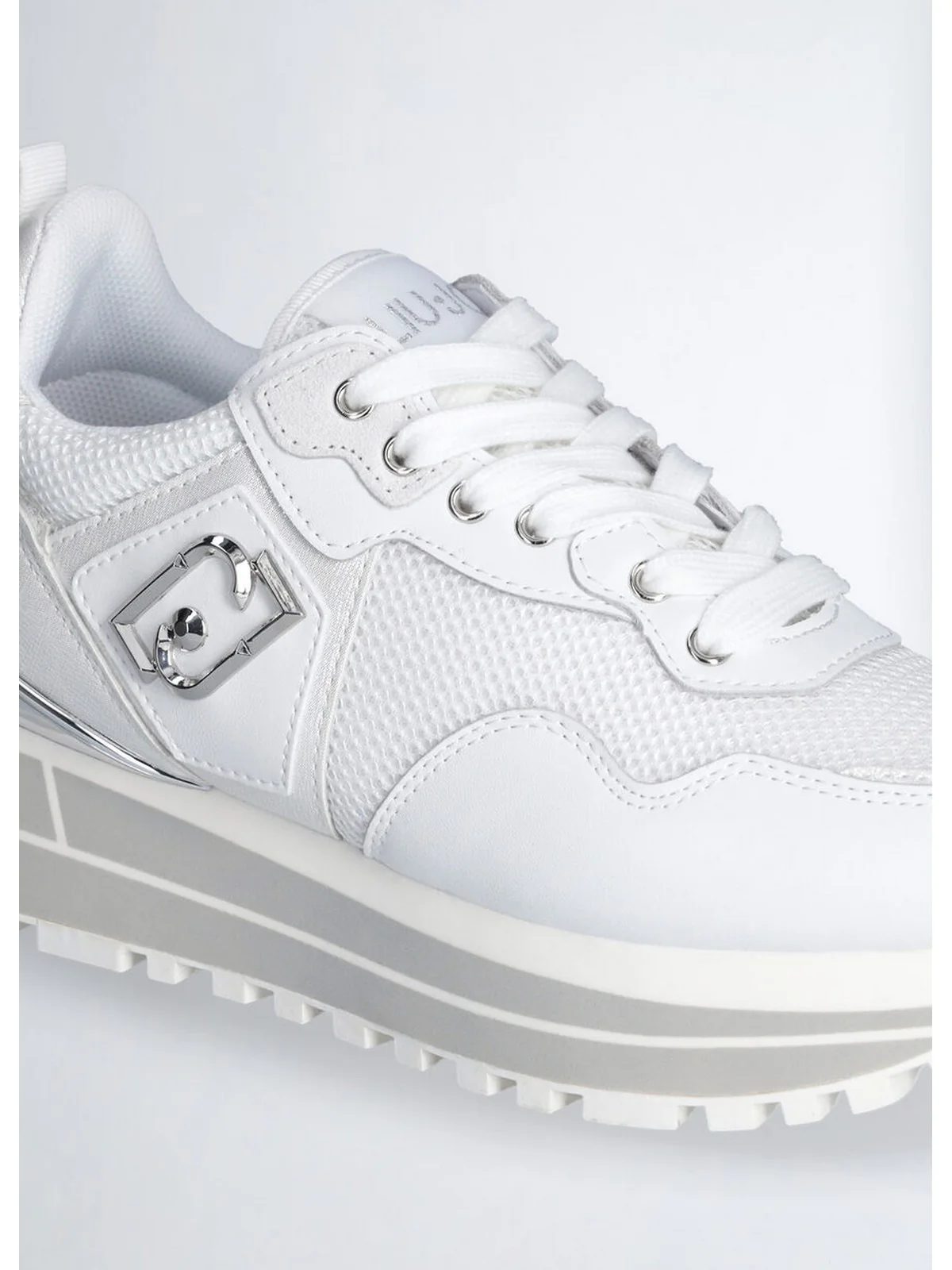 LIU JO Sneaker Donna LIU JO MAXI WONDER 01 BA5013PX602 01111 LEATHER//MESH/L WHITE - Image 3