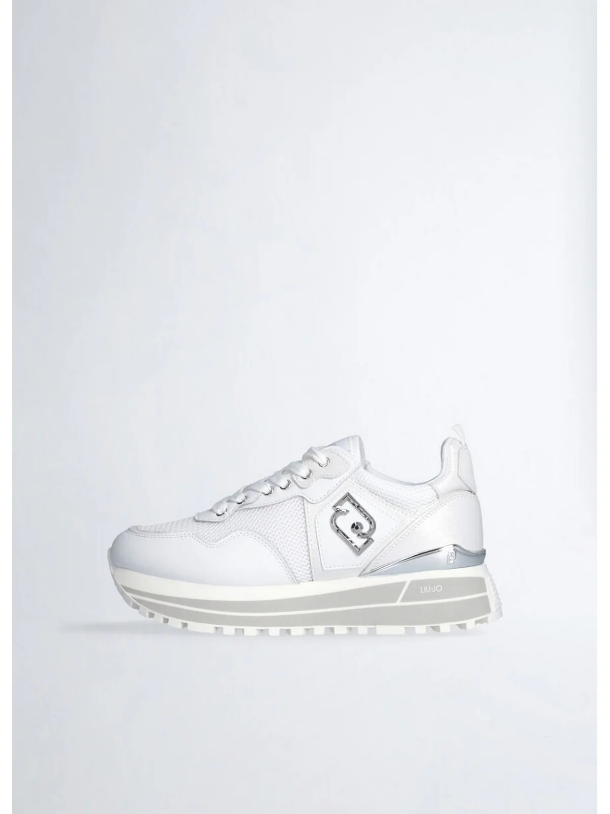 LIU JO Sneaker Donna LIU JO MAXI WONDER 01 BA5013PX602 01111 LEATHER//MESH/L WHITE - Image 4