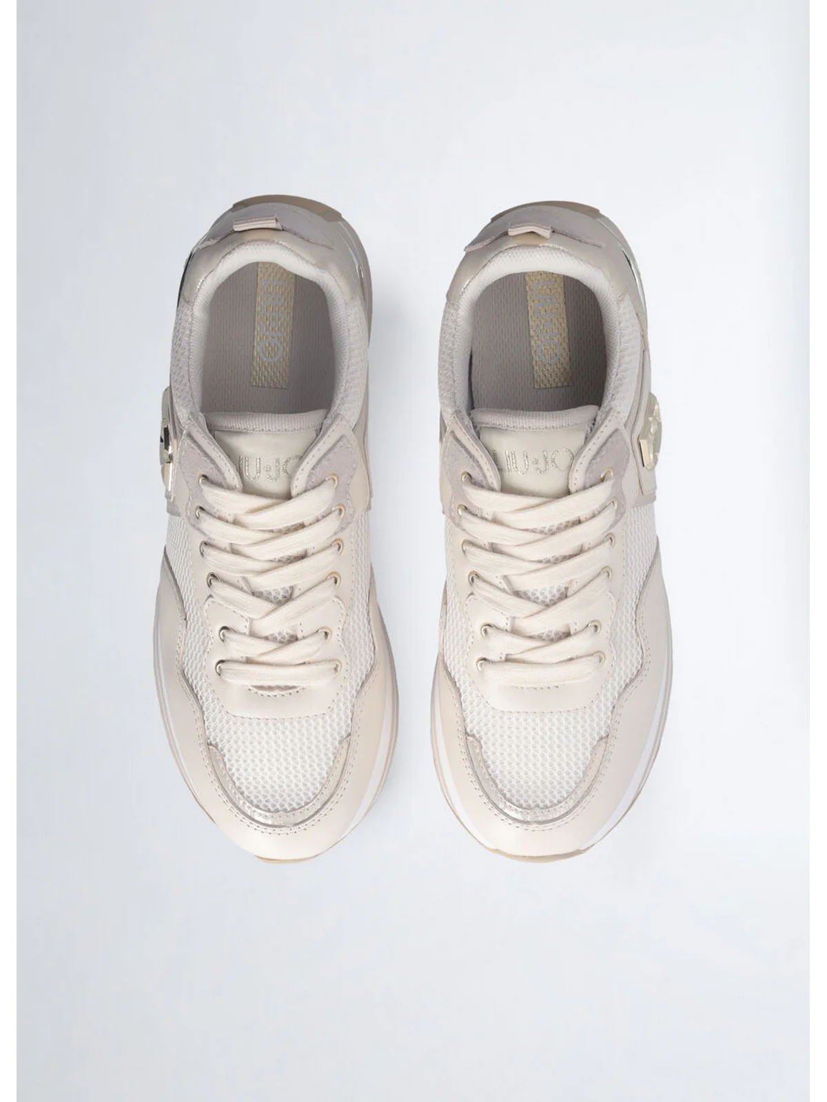 LIU JO Sneaker Donna LIU JO MAXI WONDER 01 BA5013PX602 S1185 LEATHER//MESH/L IVORY - Image 4