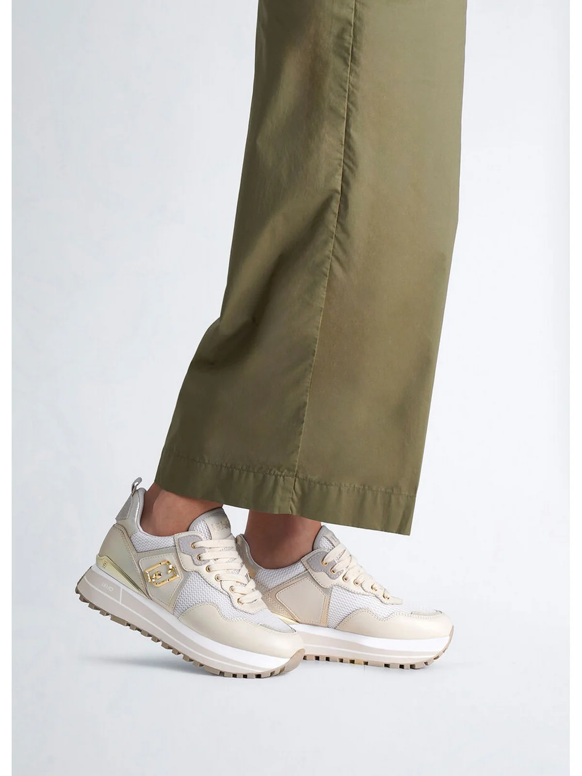 LIU JO Sneaker Donna LIU JO MAXI WONDER 01 BA5013PX602 S1185 LEATHER//MESH/L IVORY - Image 7