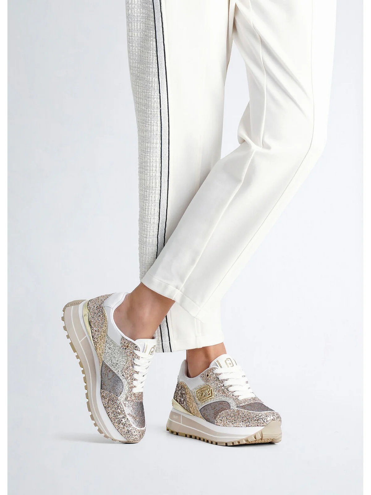 LIU JO Sneaker Donna LIU JO MAXI WONDER 73 BA5015TX007 00529 GLITTER GOLD - Image 8
