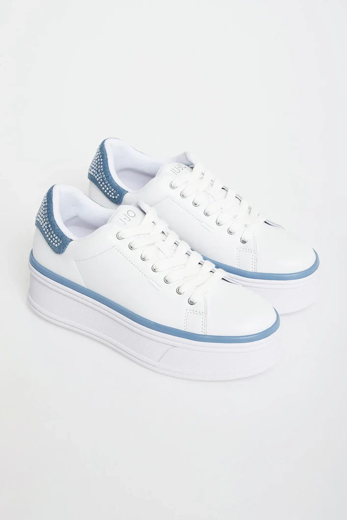 LIU JO Sneaker Donna SELMA 16 BA5101PX652 S3692 LEATHER/DENIM WHITE/DENIM - Image 2