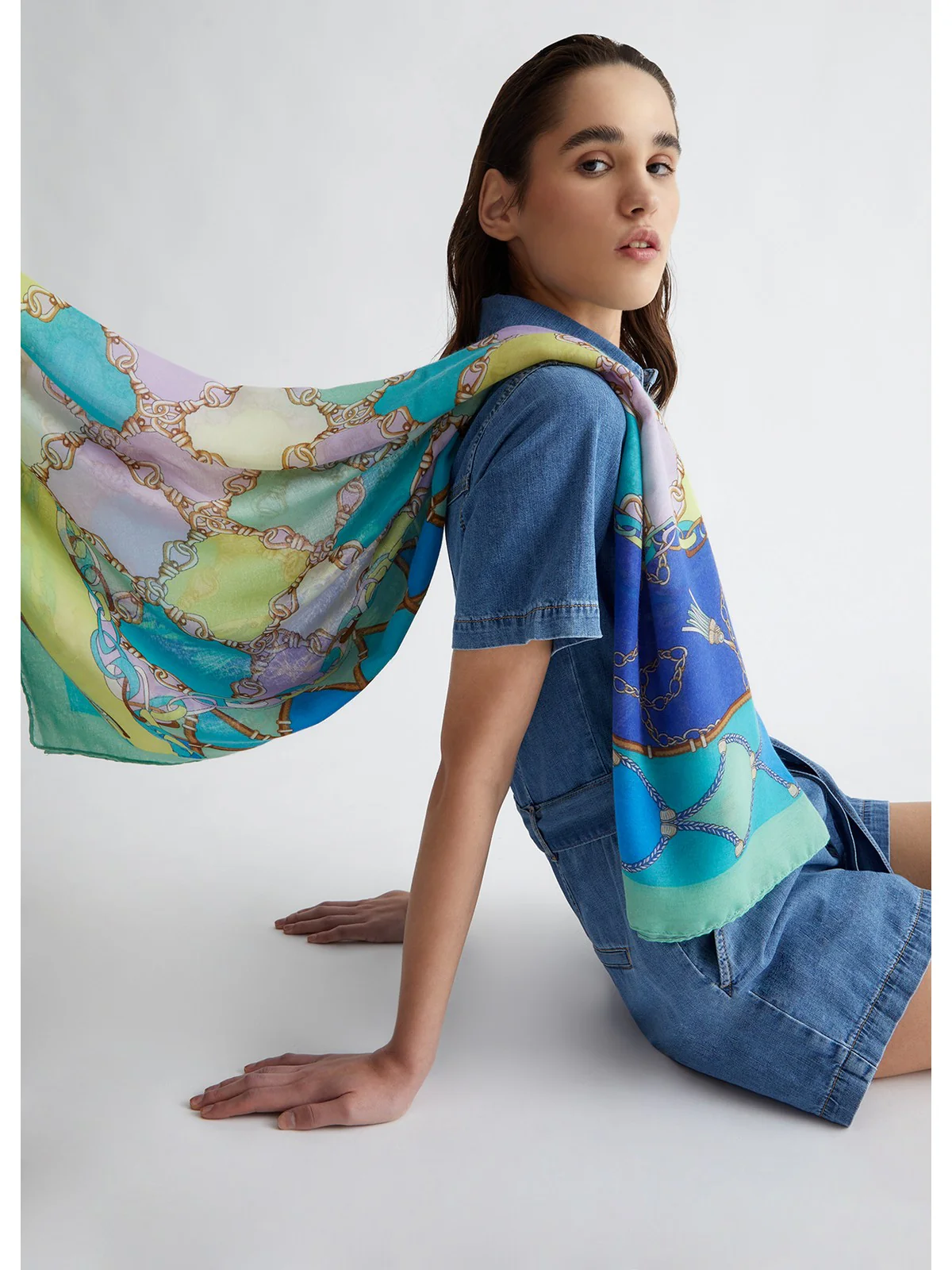 LIU JO SOFT Foulard Donna  2A4032T0300 46011 Verde - Image 4